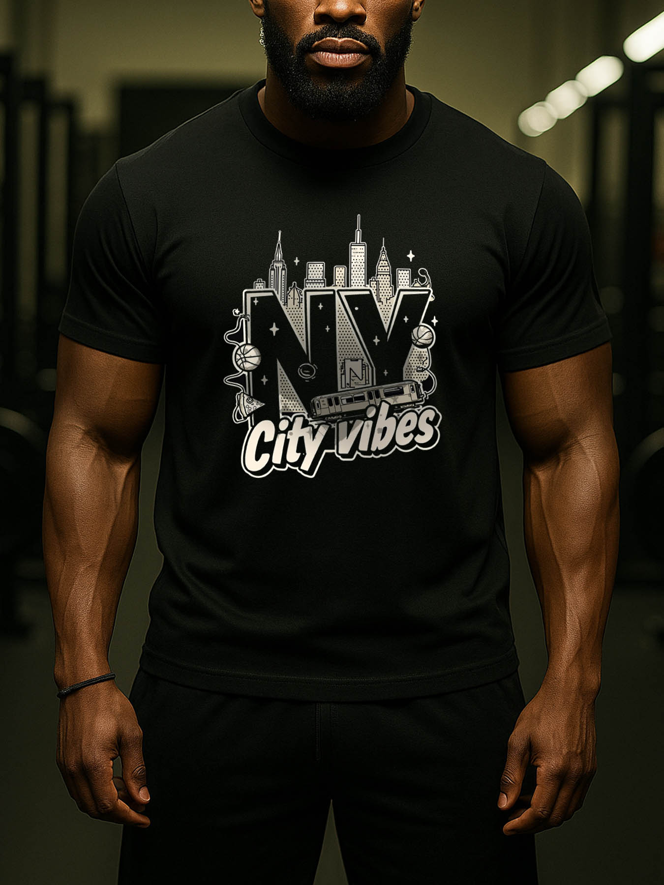 Men's 100% Cotton RTTMALL T-Shirt, Black with White Printed Beach Caribbean Island Casual Summer Tee for Gym Outdoor & Casual Wear