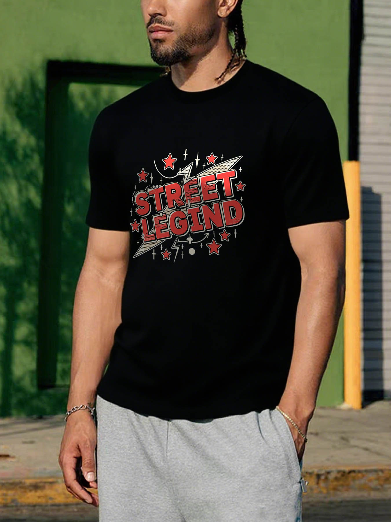 RTTMALL Caribbean Island Vacation Printed Cotton T-Shirts for Men, Casual Breathable Summer Beach Star Letter Graphic Tees