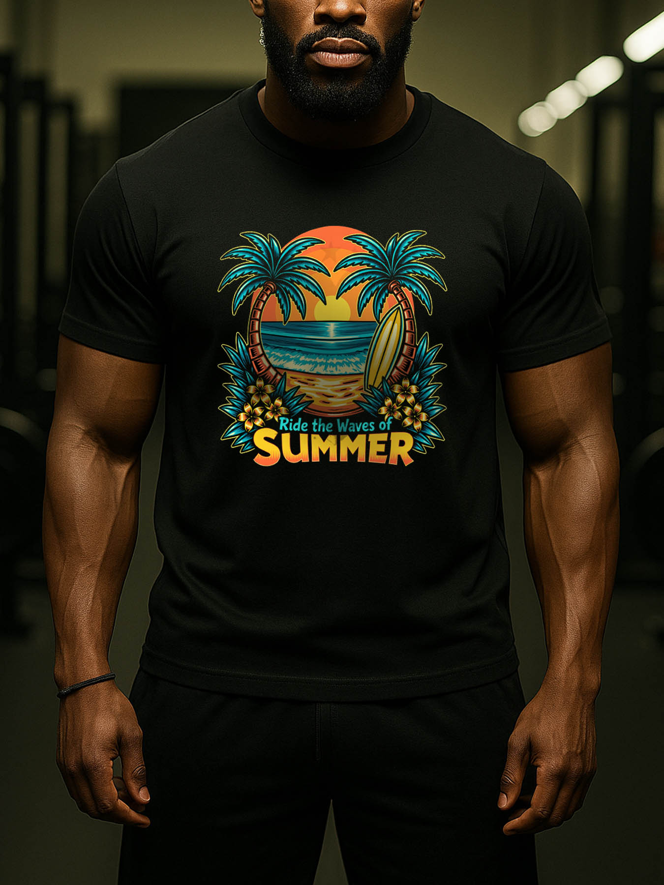 RTTMALL Caribbean Island Vacation Printed Casual Cotton T-Shirts for Men