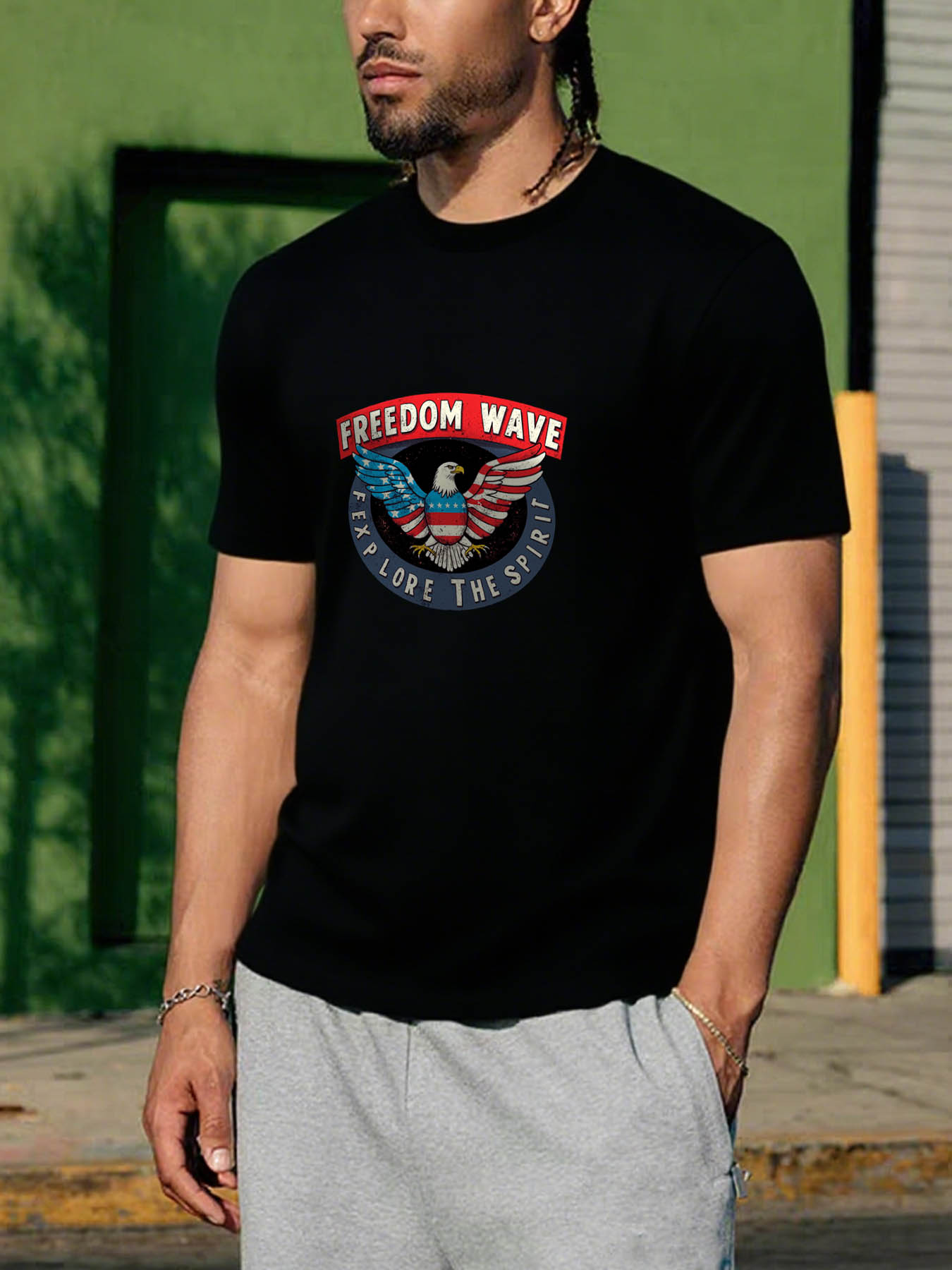 RTTMALL Caribbean Island Beach Printed Casual Cotton T-Shirts for Men Regular Fit Summer Wear