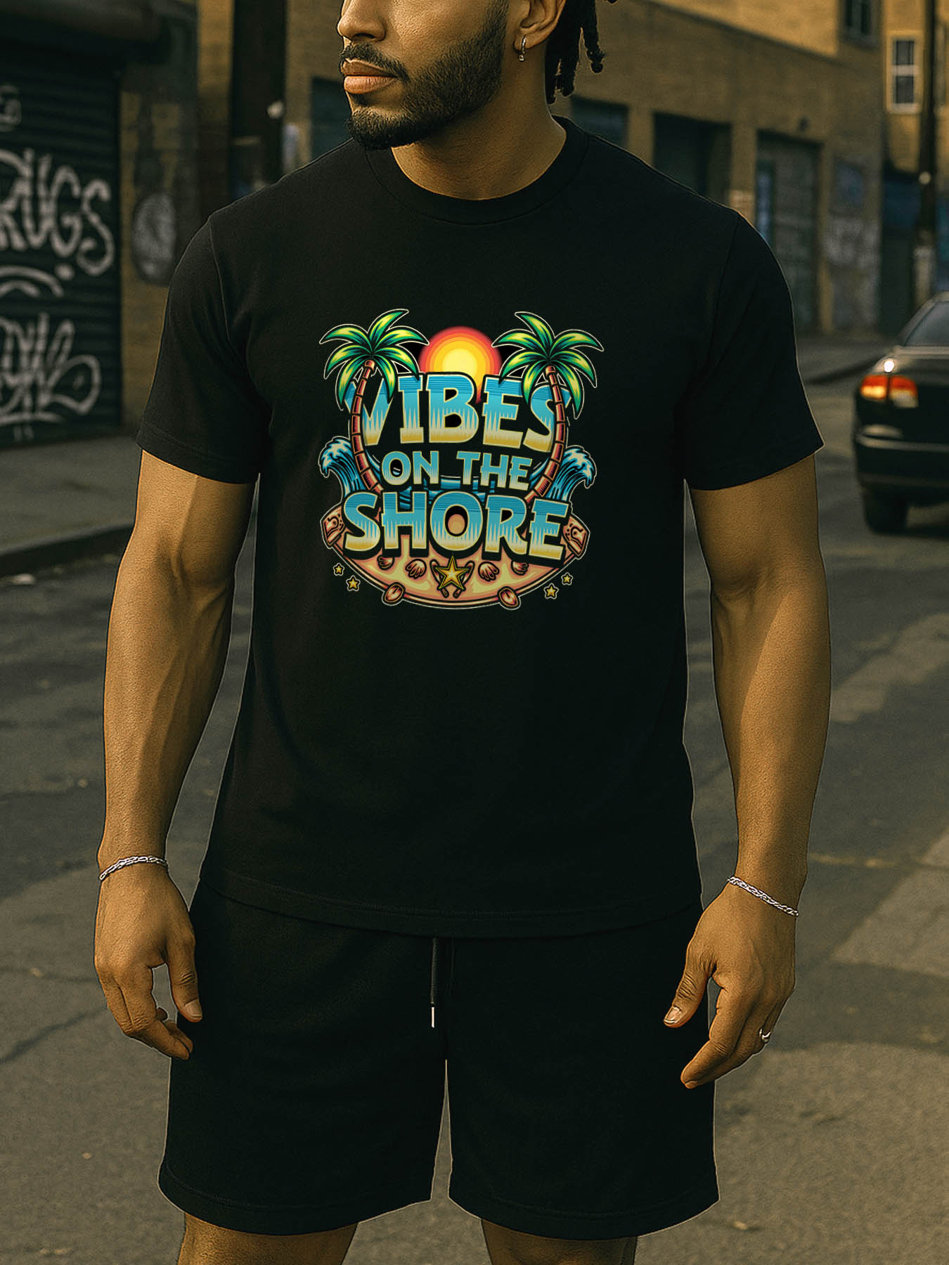 Men's 100% Cotton RTTMALL Printed T-Shirts, Casual Beach Island Caribbean Summer Crewneck Tees for Workout & Daily Wear