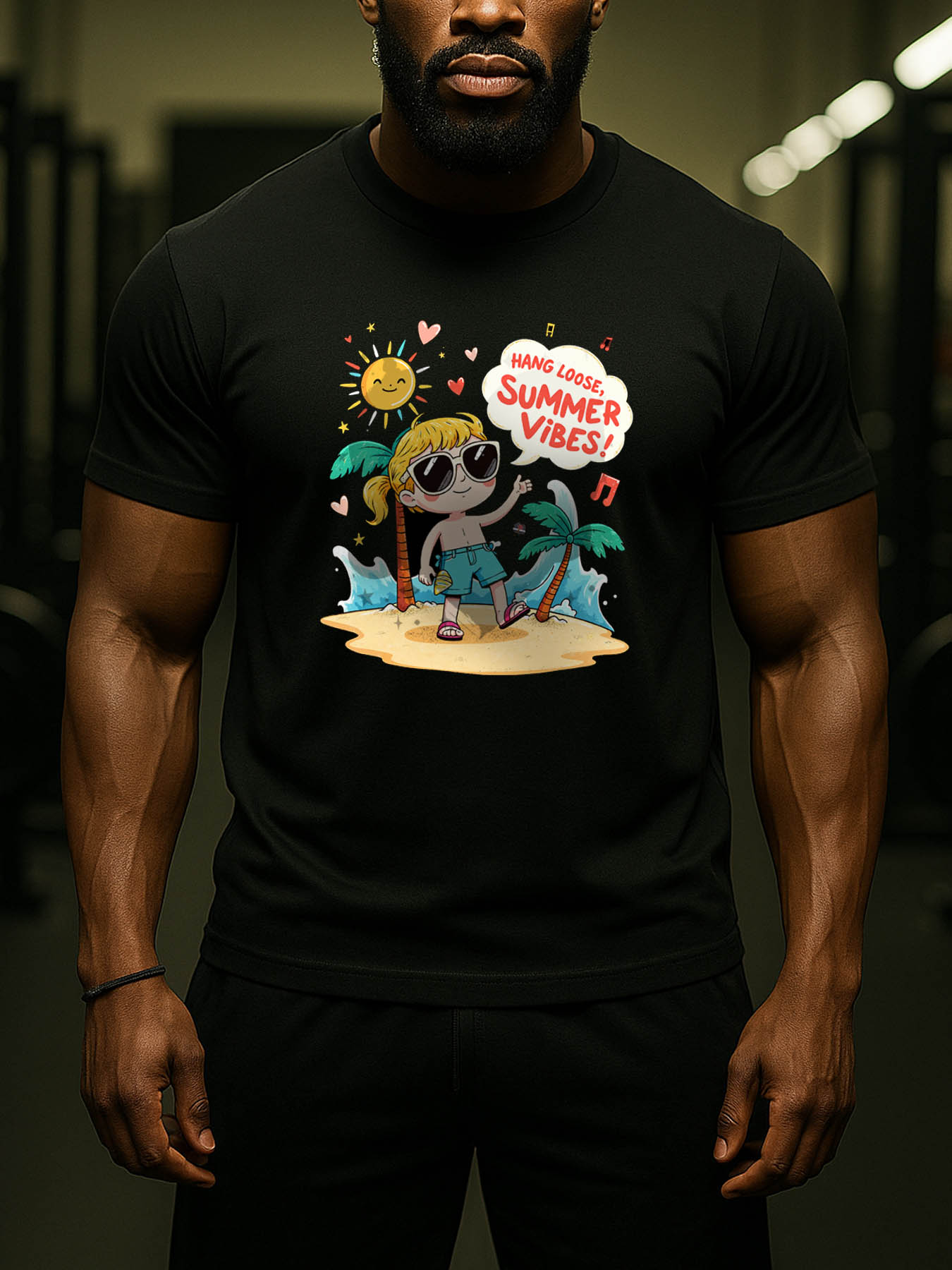 RTTMALL Caribbean Island Vacation Men's 100% Cotton Printed Casual Summer Beach T-Shirt