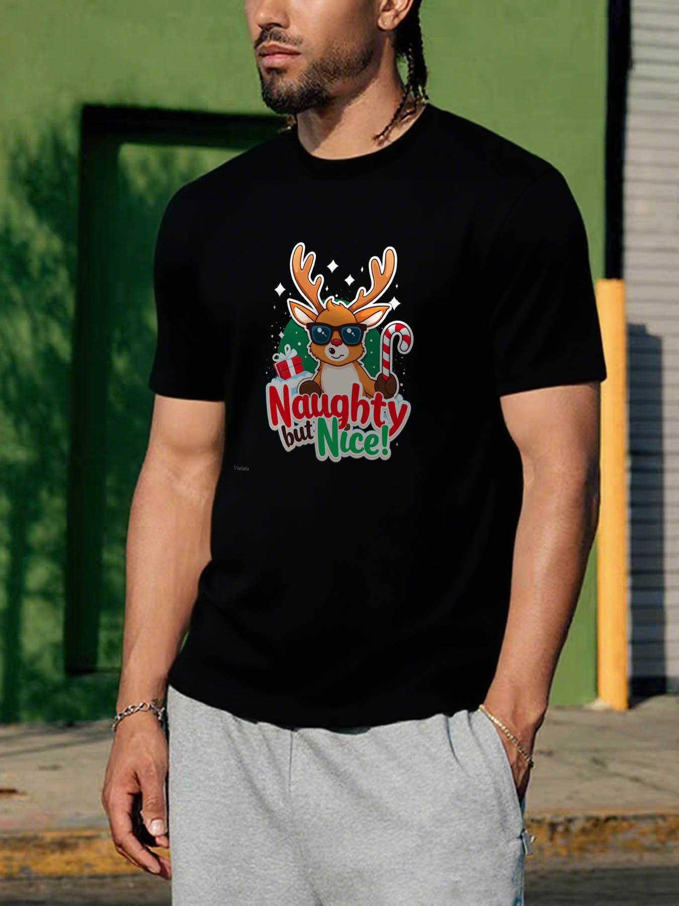 Men's RTTMALL Printed Cotton T-Shirt, Caribbean Beach Island Summer Casual Tee for Festival Vacation, June Celebrations & Father's Day Outfits