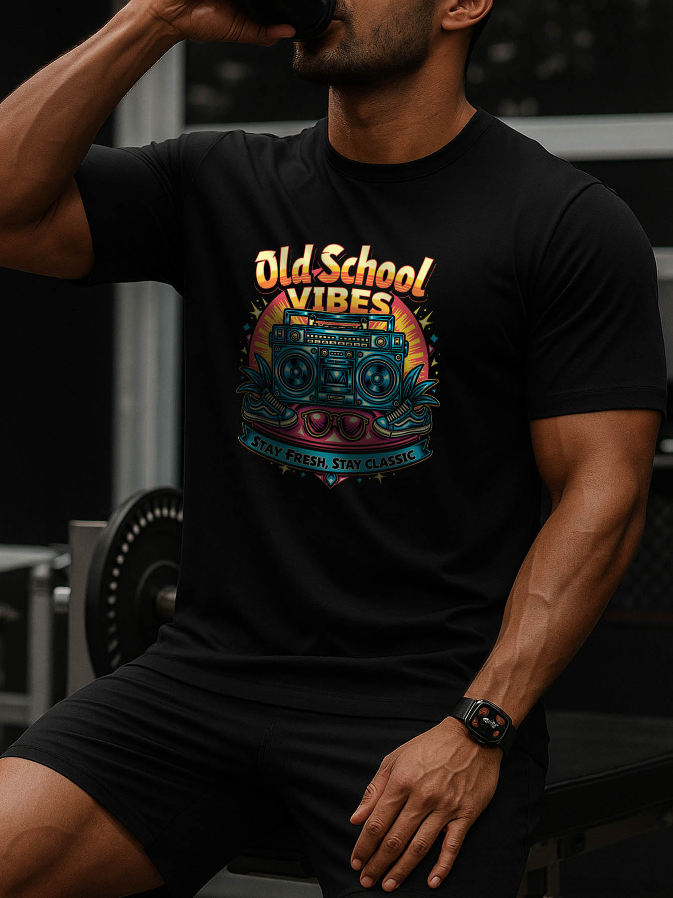 RTTMALL Caribbean Island Beach Men's Vintage Printed Cotton Casual Summer T-Shirt