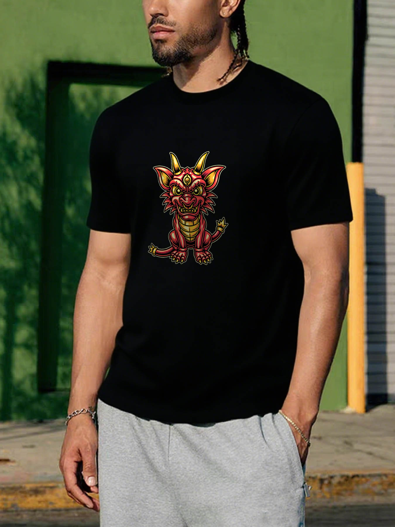 RTTMALL Caribbean Beach Island Printed Cotton Casual T-Shirt for Men