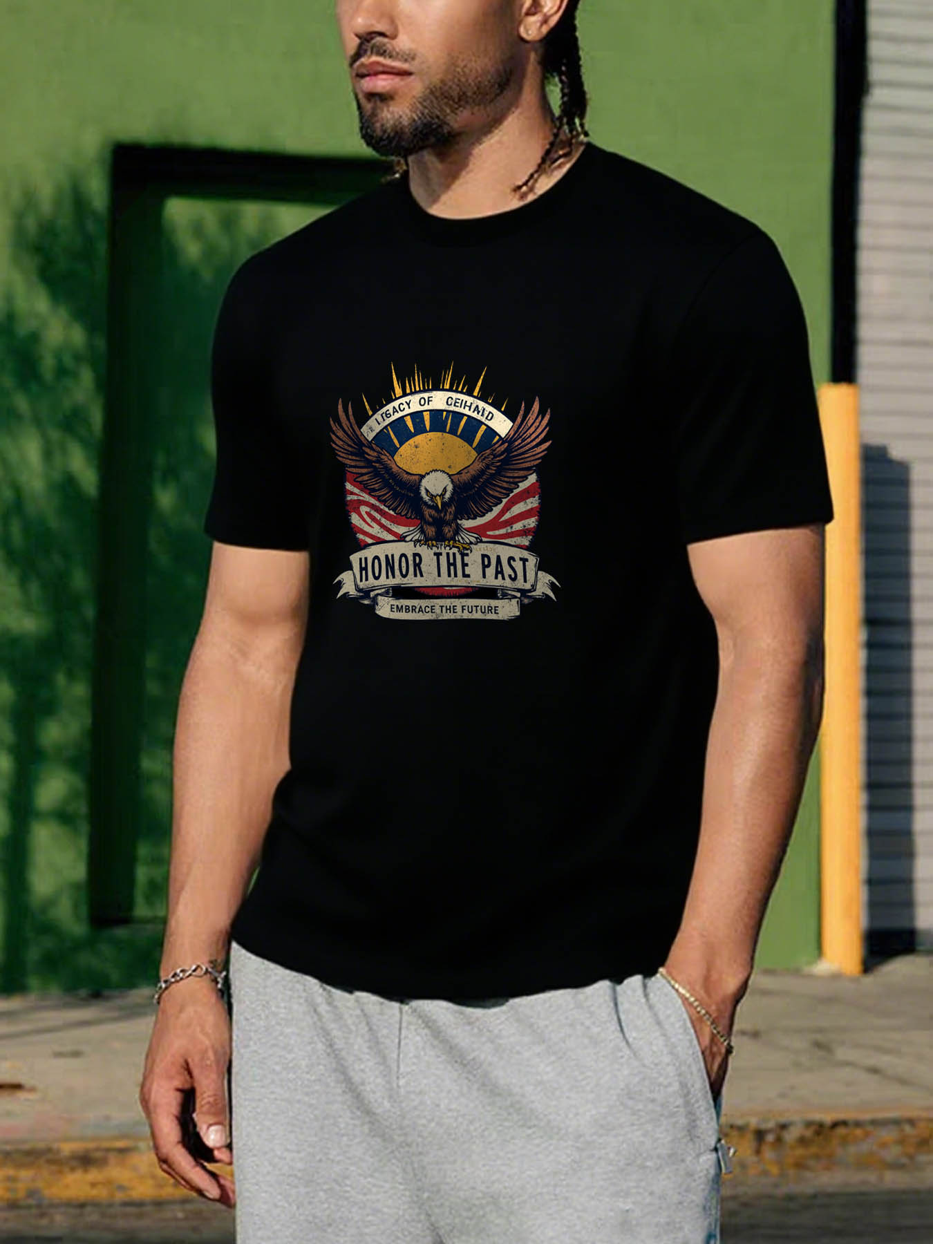 Men's 100% Cotton RTTMALL Printed T-Shirt, Casual Beach Caribbean Island Summer Tee