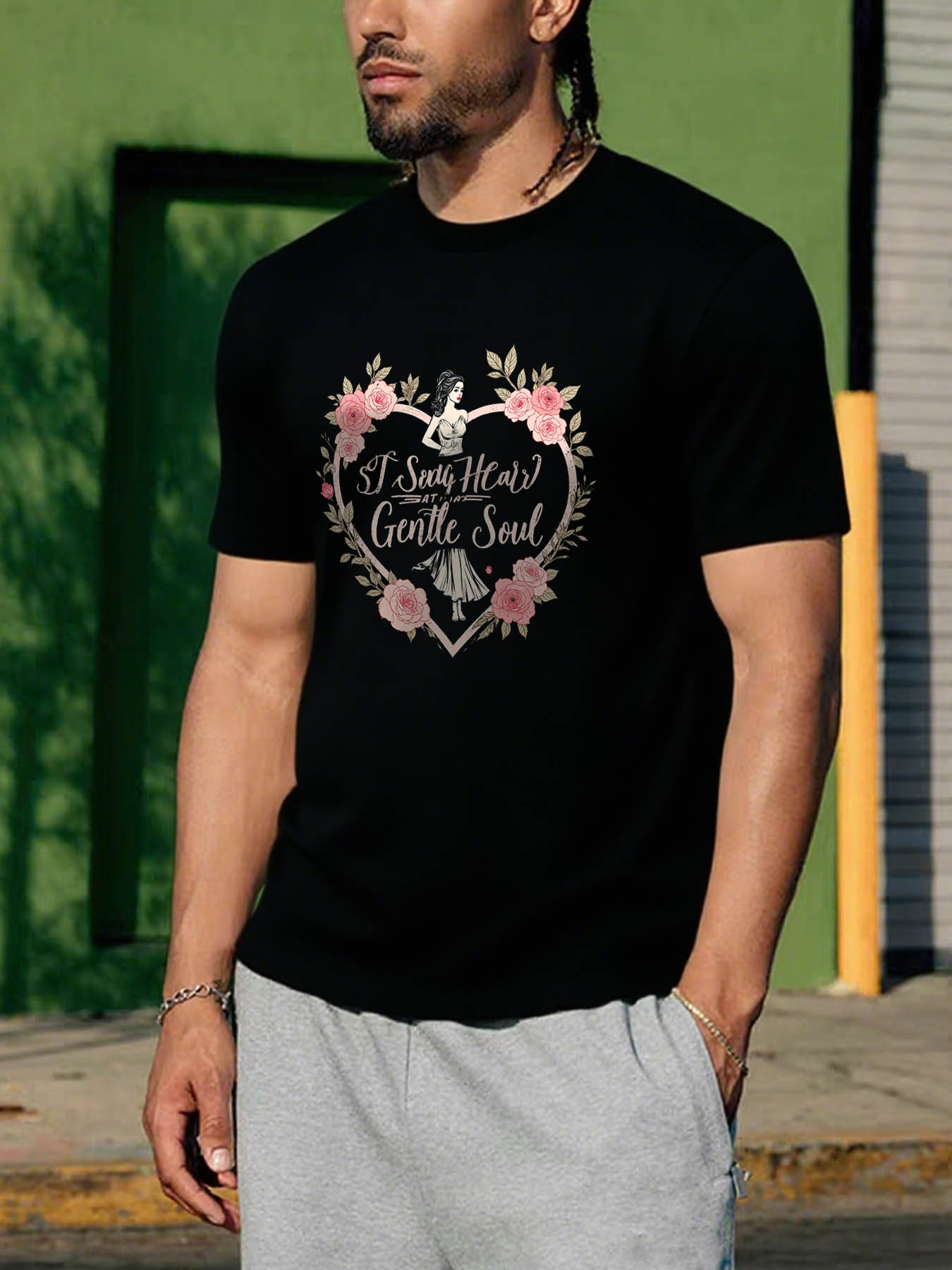 Men's RTTMALL Printed Cotton T-Shirts, Caribbean Island Beach Casual Summer Short Sleeve Tees, Machine Washable