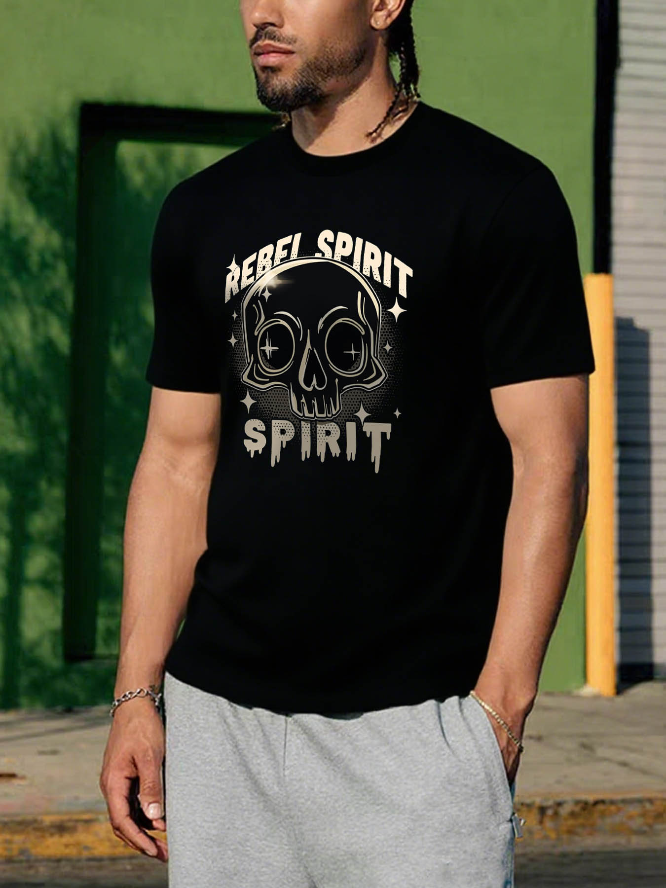 RTTMALL Caribbean Island Beach Casual Printed Men's 100% Cotton Graphic Tee