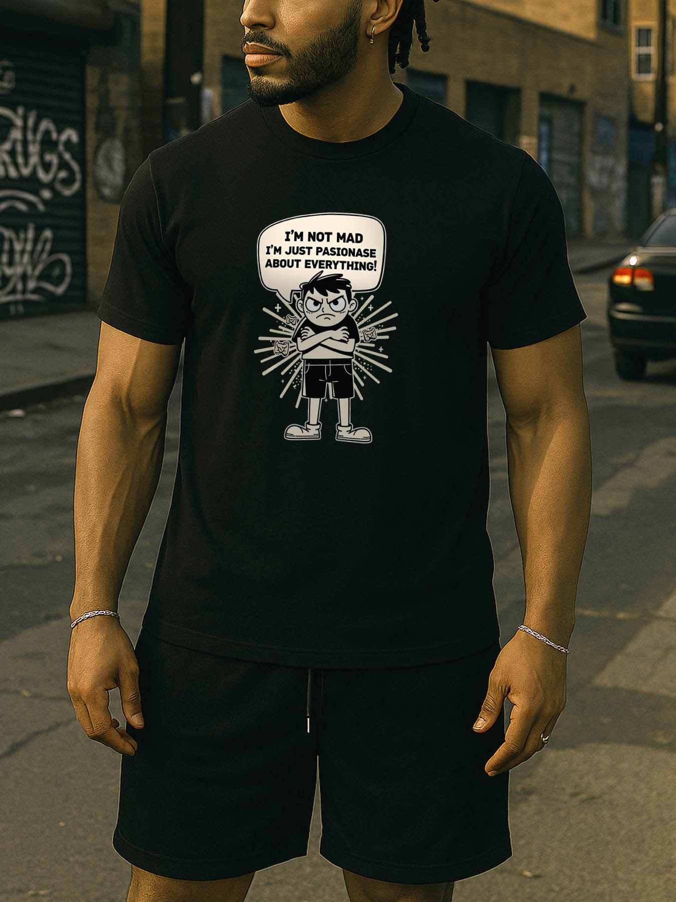 RTTMALL Caribbean Beach Printed Cotton Men's T-Shirt, Casual Summer Island Vibes Graphic Tee for Vacation Wear