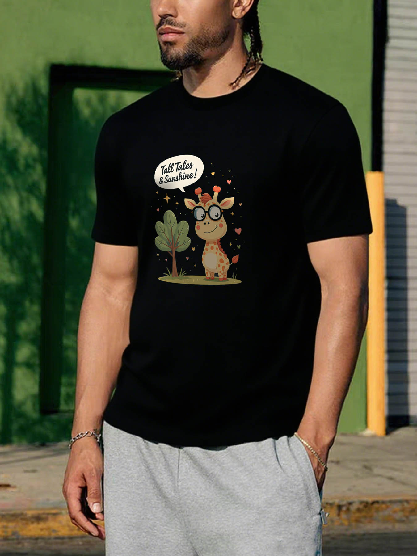 RTTMALL Caribbean Island Beach Casual Cotton Printed T-Shirt for Men