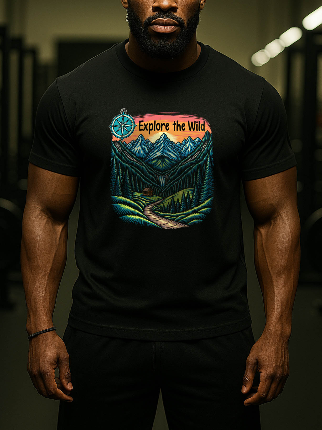 RTTMALL Caribbean Island Vacation Printed Cotton Crewneck T-Shirts for Men, Breathable Quick Dry Casual Summer Beach Tees