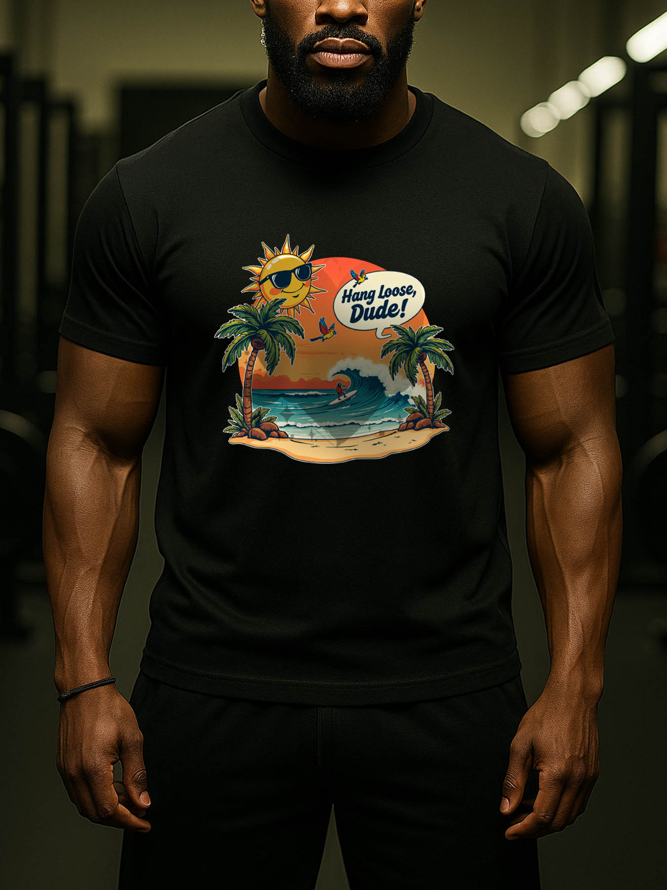 Men's Casual RTTMALL Printed Cotton T-Shirt, Breathable Summer Beach Tee with Caribbean Island Designs