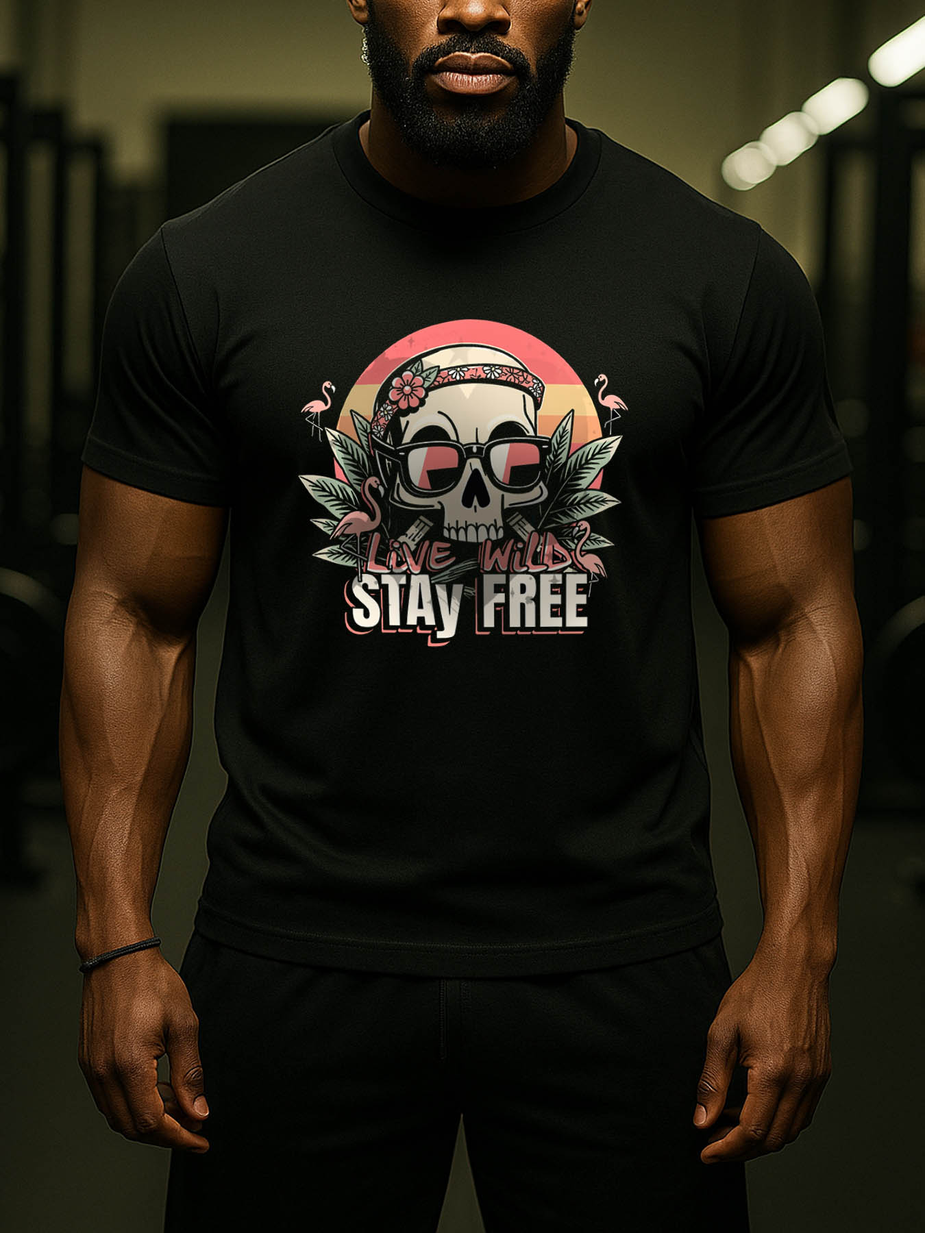 RTTMALL Caribbean Island Vacation Printed Casual Cotton T-Shirts for Men, Summer Beach Palm Tree Graphic Tees