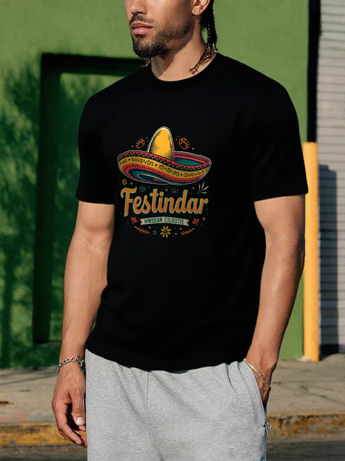 RTTMALL Caribbean Beach Printed Cotton T-Shirts for Men