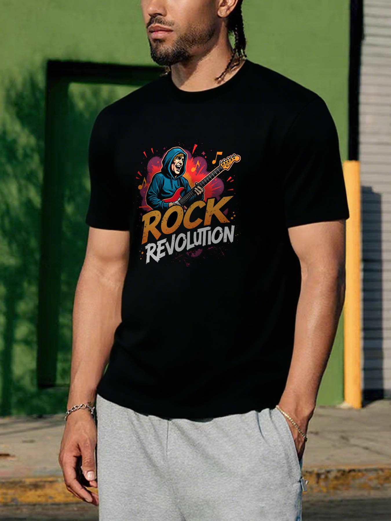 RTTMALL Caribbean Island Beach Print Men's Casual Cotton Summer T-Shirt