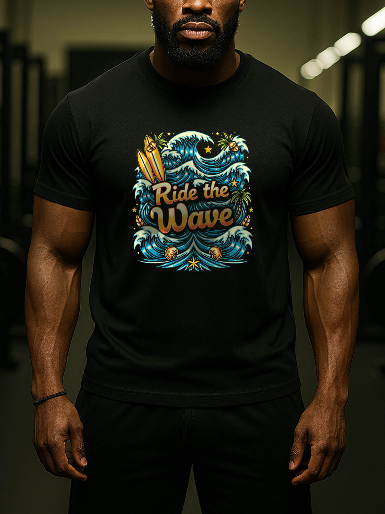 RTTMALL Caribbean Island Beach Casual Summer Printed Cotton T-Shirts for Men, Breathable Durable Outdoor Golf Everyday Wear