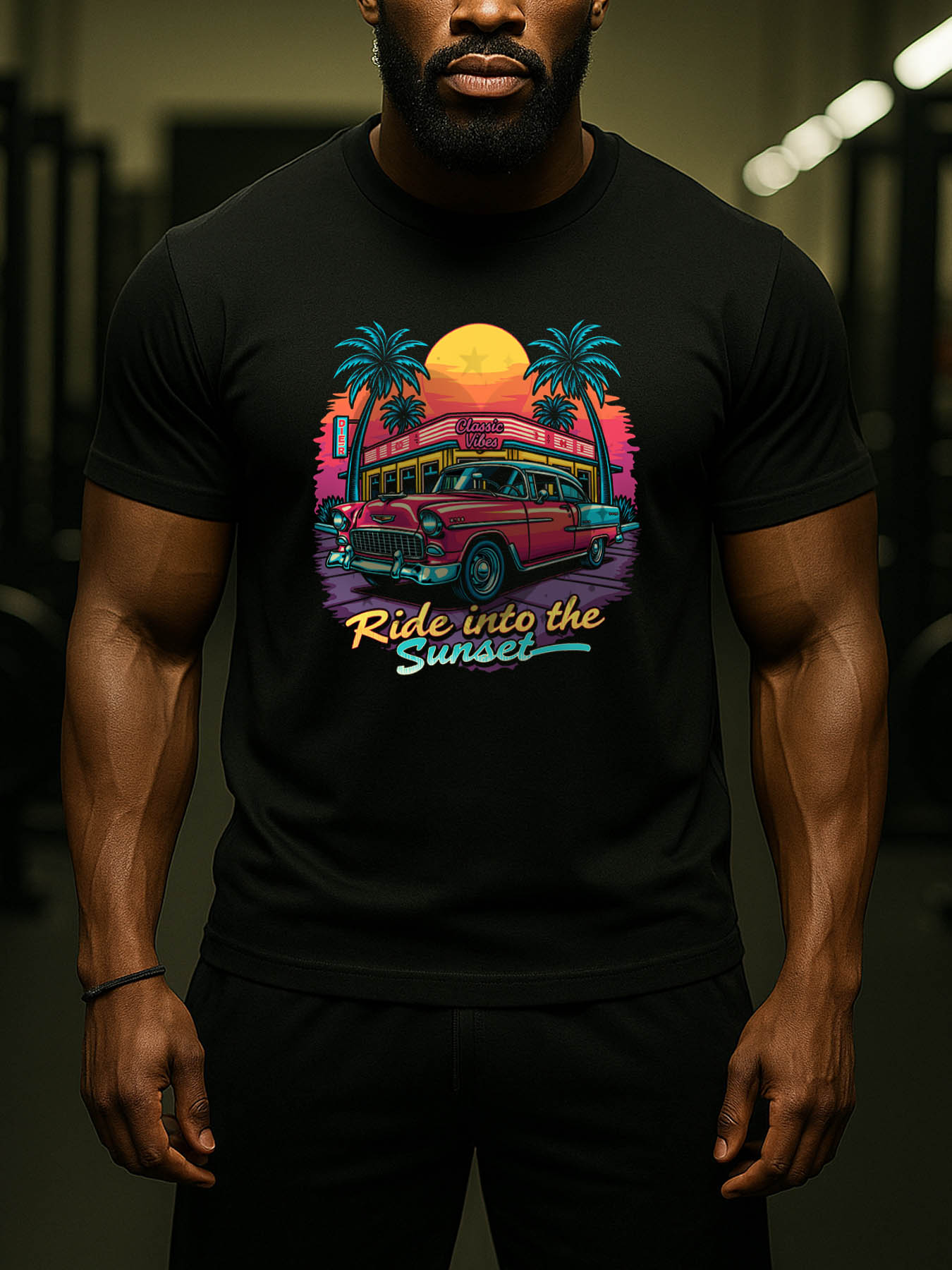 RTTMALL Caribbean Island Beach Printed Casual Cotton Summer T-Shirts for Men