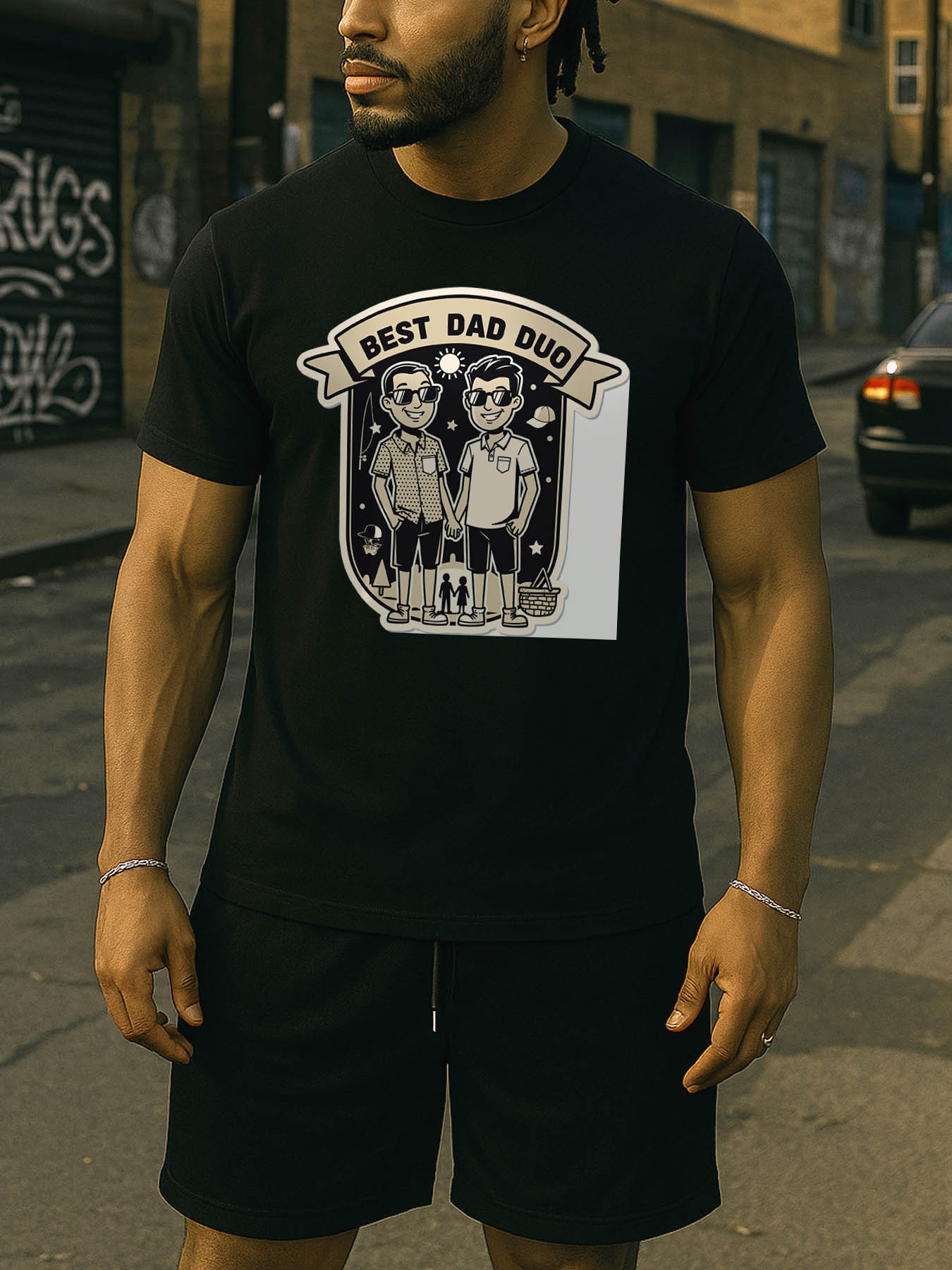 Men's 100% Cotton RTTMALL Printed T-Shirt, Vintage Caribbean Skull Beach Casual Tees, Machine Washable Summer Tops for Island Getaways