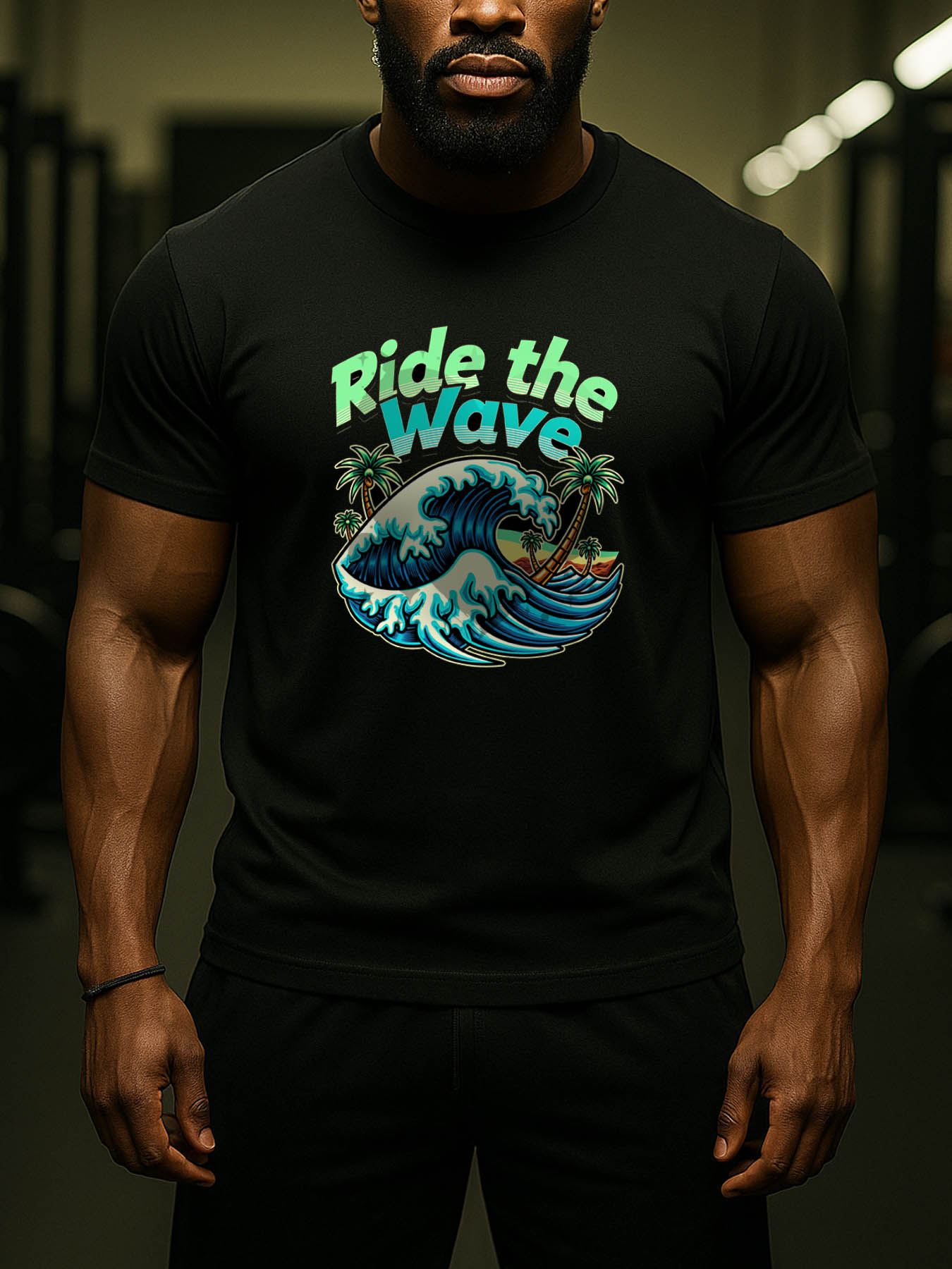 RTTMALL Caribbean Beach Printed Cotton T-Shirts for Men, Lightweight Breathable Summer Casual Vacation Tee Shirts