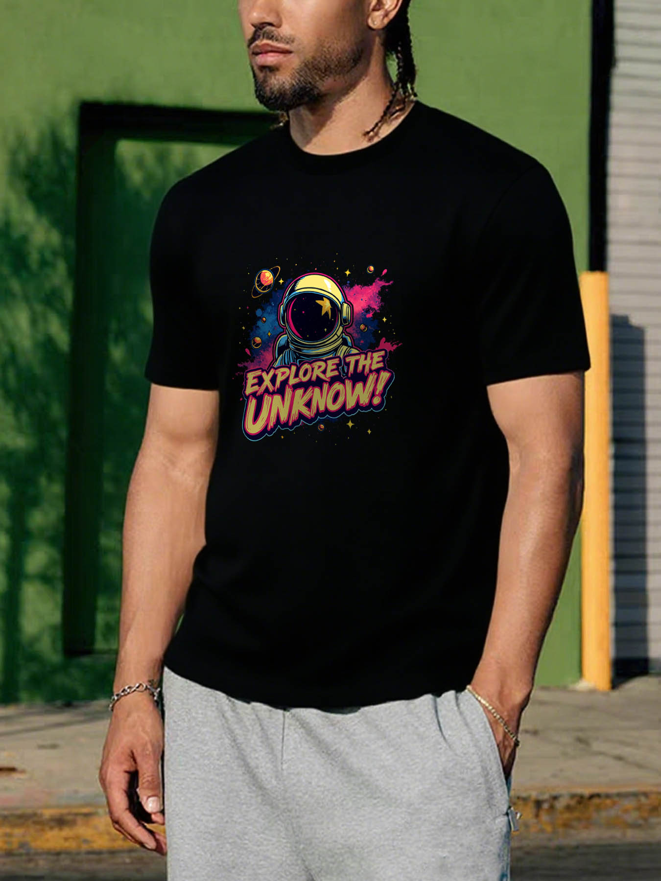 Men's 100% Cotton RTTMALL Printed T-Shirt, Lightweight Breathable Summer Beach Tee, Casual Workout Gym Shirt Perfect for Caribbean Island Beach Trips & Holiday Gifts