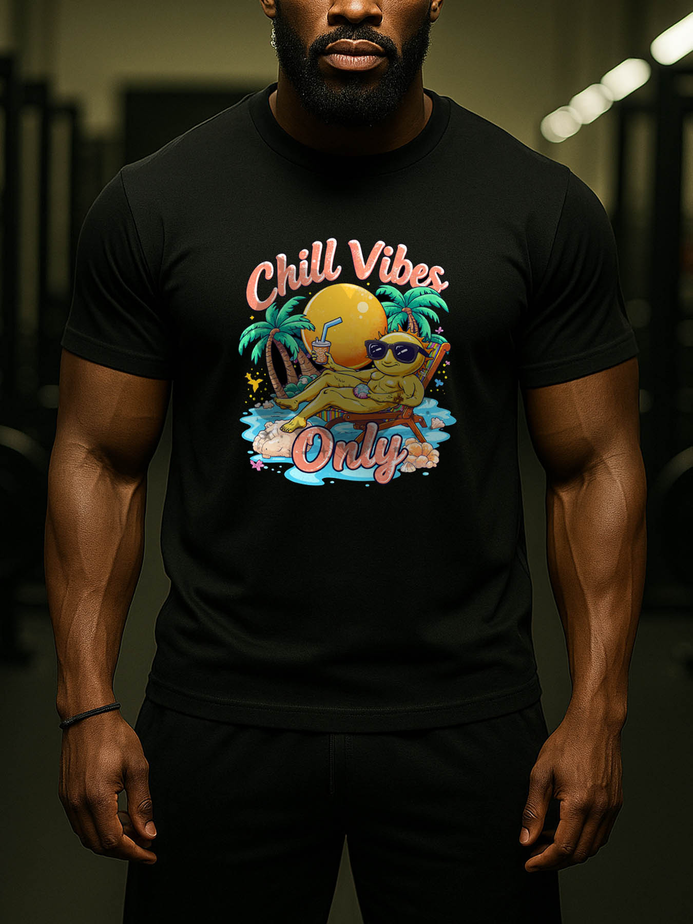 Caribbean RTTMALL Printed T-Shirts, Island Beach Casual Summer Cotton Tees for Men
