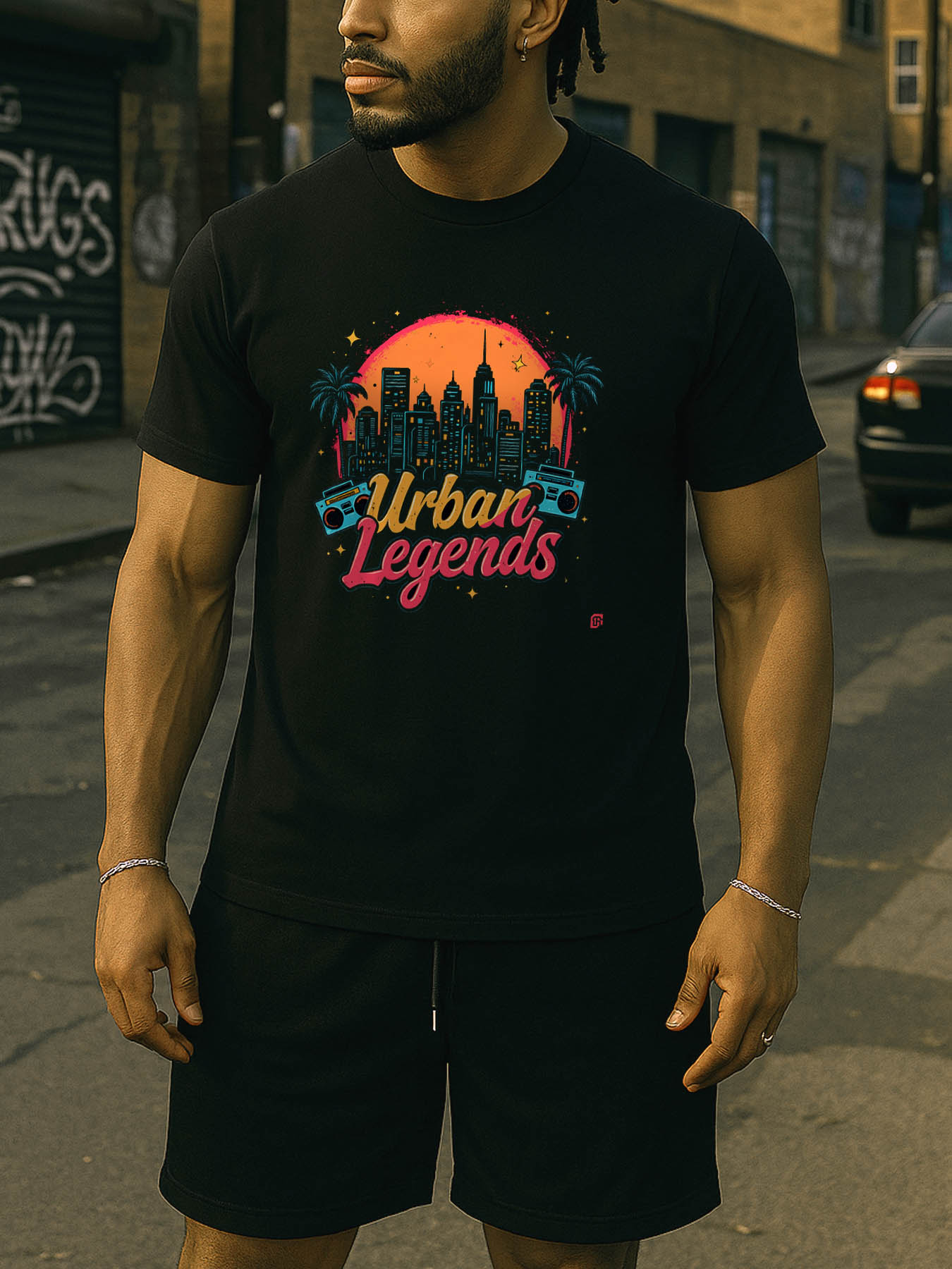 RTTMALL Caribbean Island Vacation Casual Men's 100% Cotton Graphic Tee with Vibrant Colorful Art Paint Printed Design