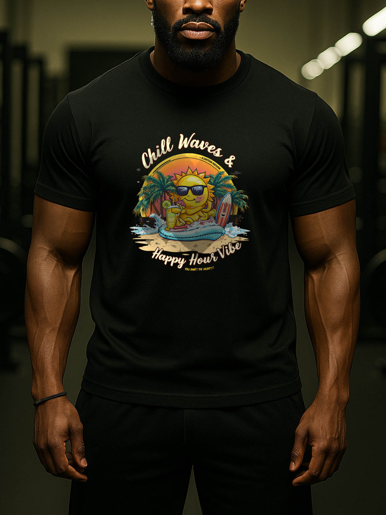 Men's 100% Cotton RTTMALL Printed T-Shirts, Caribbean Island Beach Summer Casual Graphic Tees