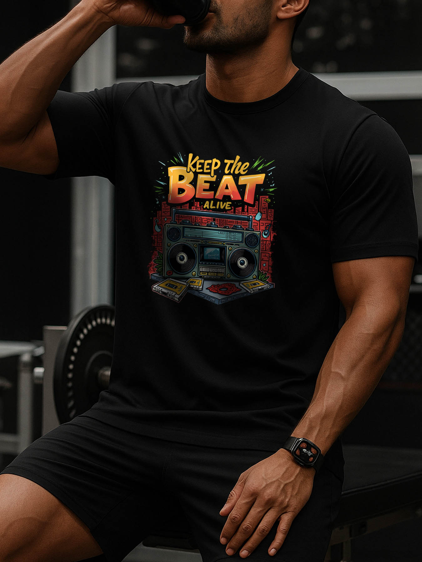 RTTMALL Caribbean Island Beach Casual Printed 100% Cotton Machine Washable Men's T-Shirt