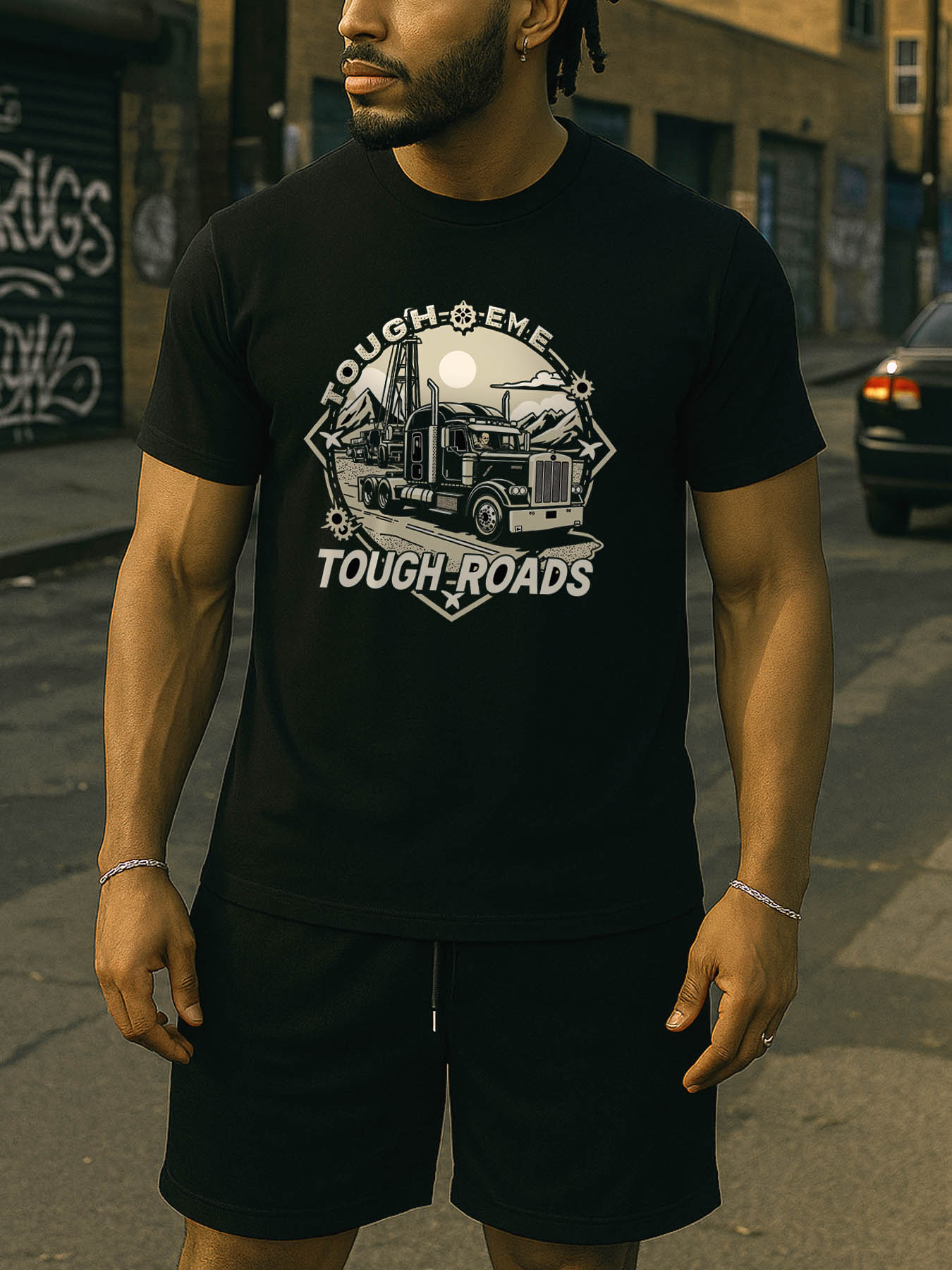 RTTMALL Caribbean Island Beach Casual Printed Cotton Men's T-Shirt for Summer Vacation