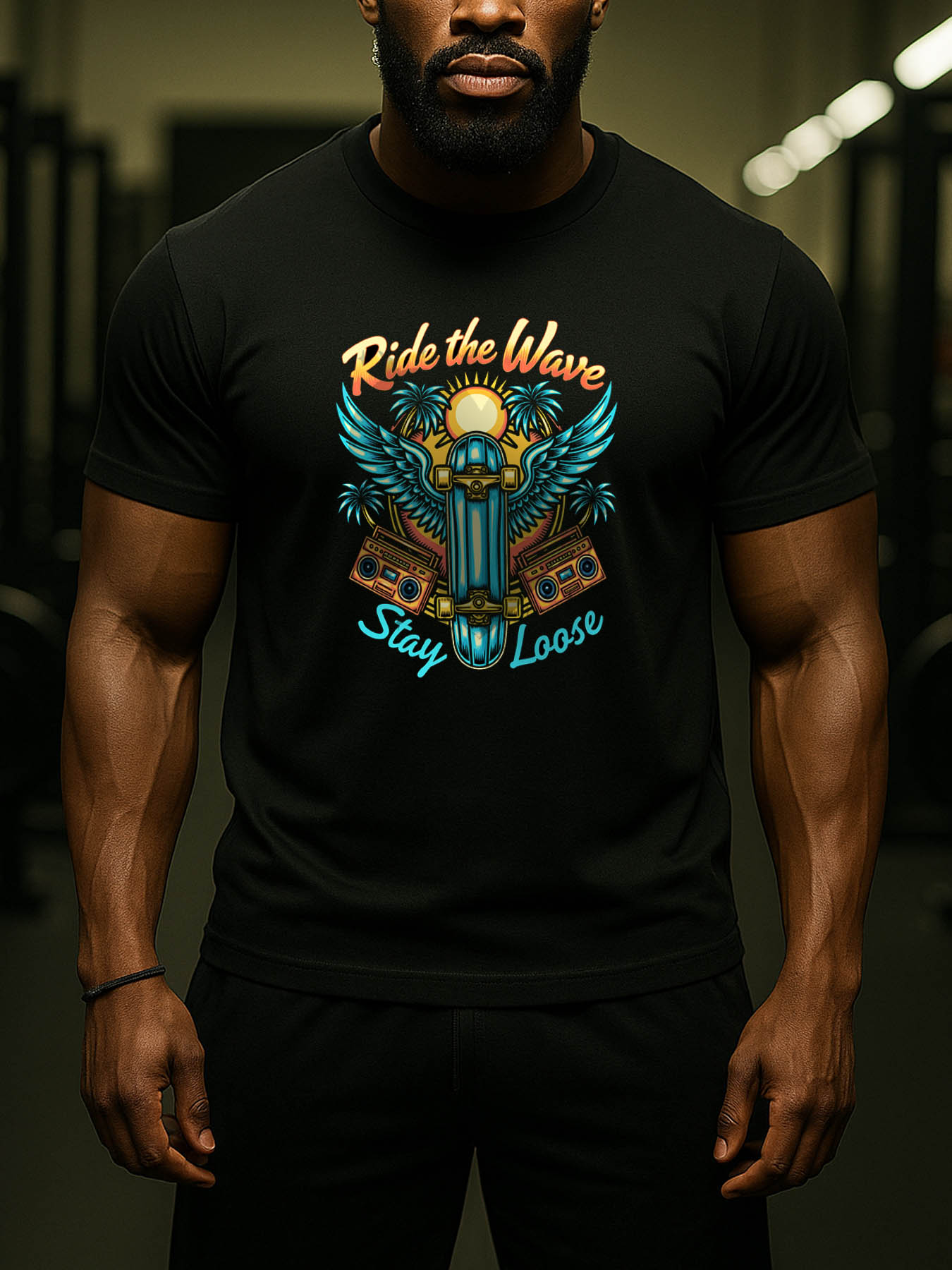 RTTMALL Caribbean Island Beach Casual Printed Cotton T-Shirts for Men, Soft Breathable Summer Vacation Graphic Tees