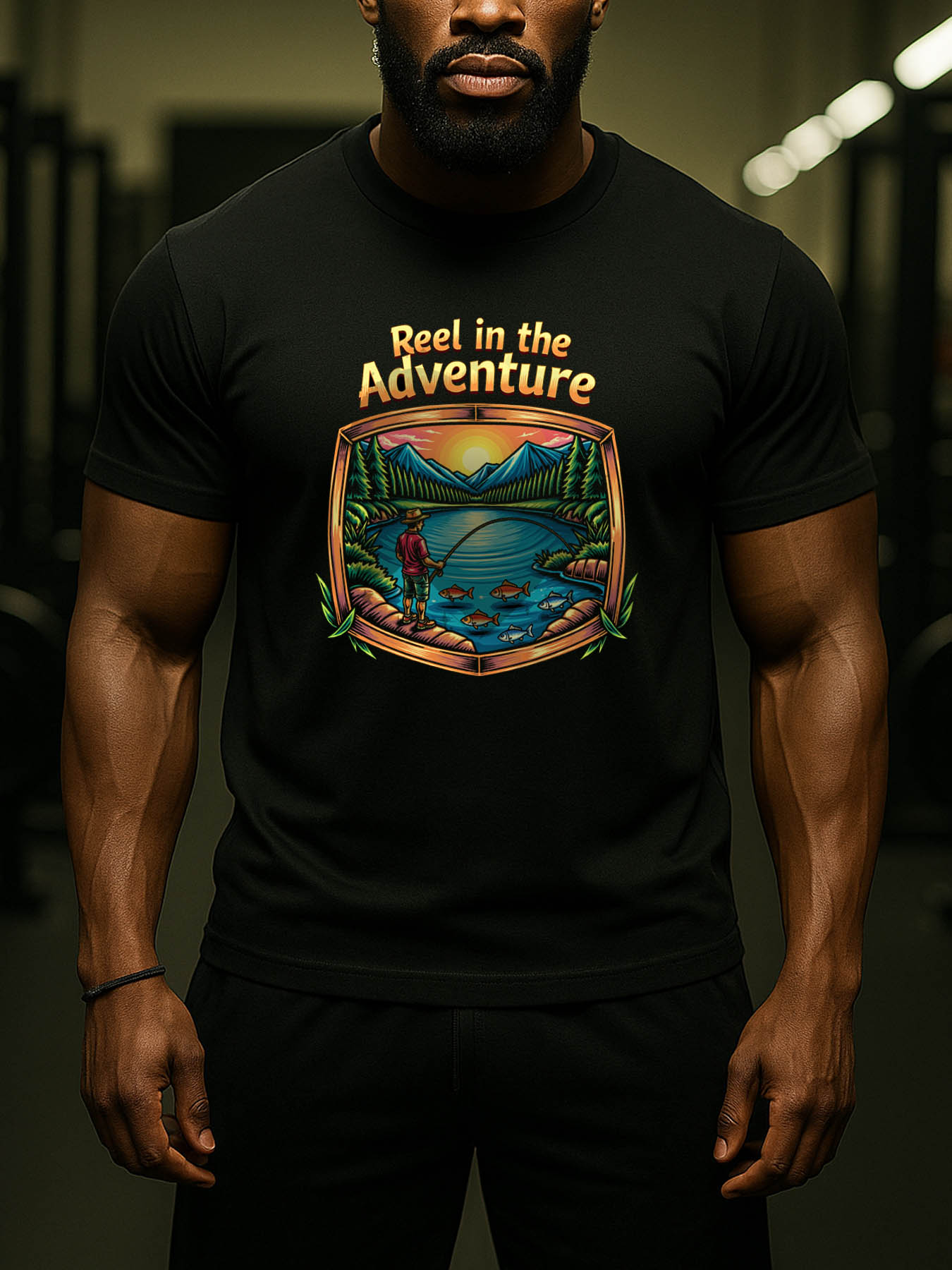 RTTMALL Caribbean Island Vacation Casual Printed Cotton T-Shirts for Men with Breathable Quick-Dry Fish Print