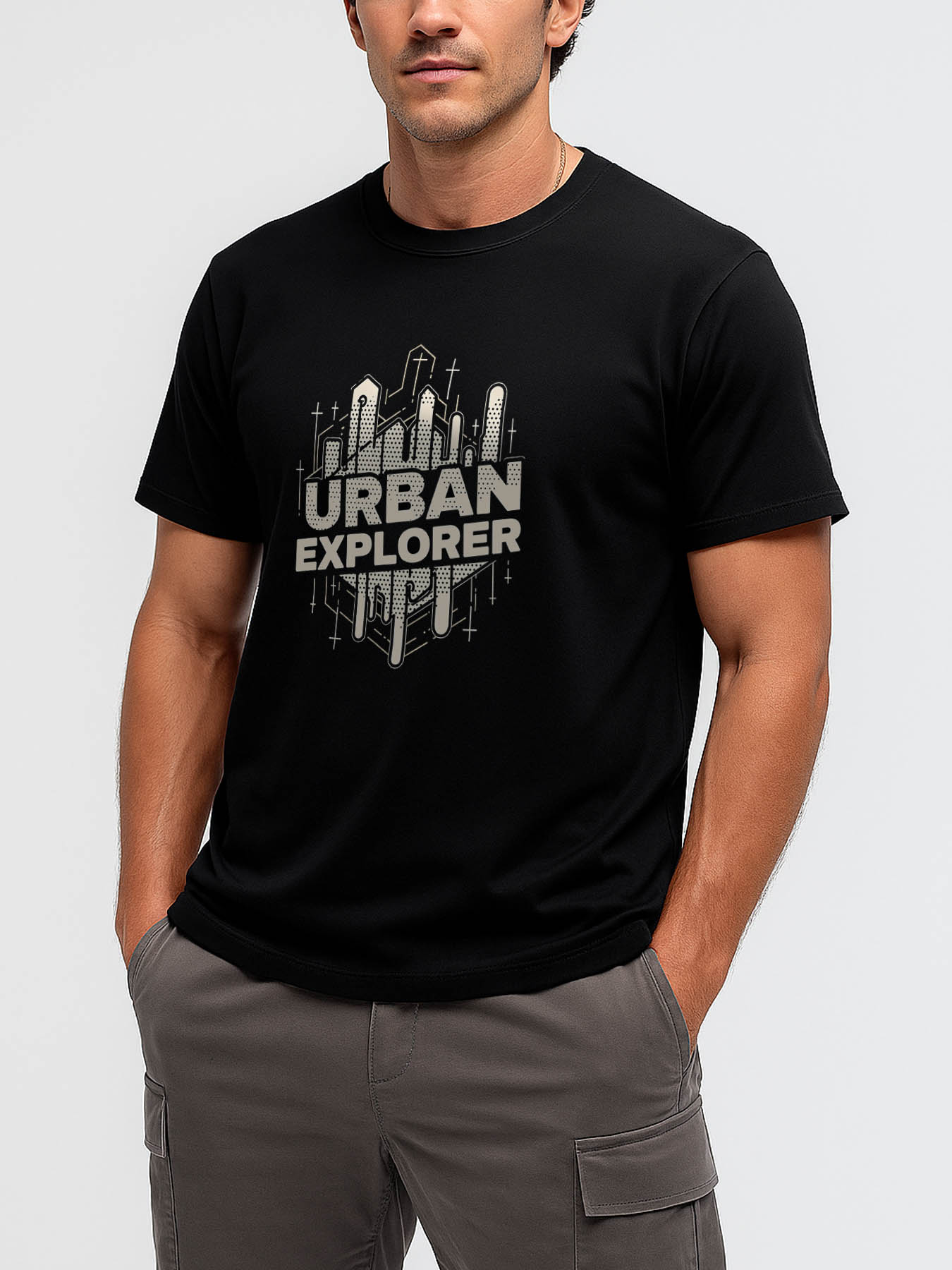 RTTMALL Caribbean Island Beach Print Cotton Casual T-Shirt for Men