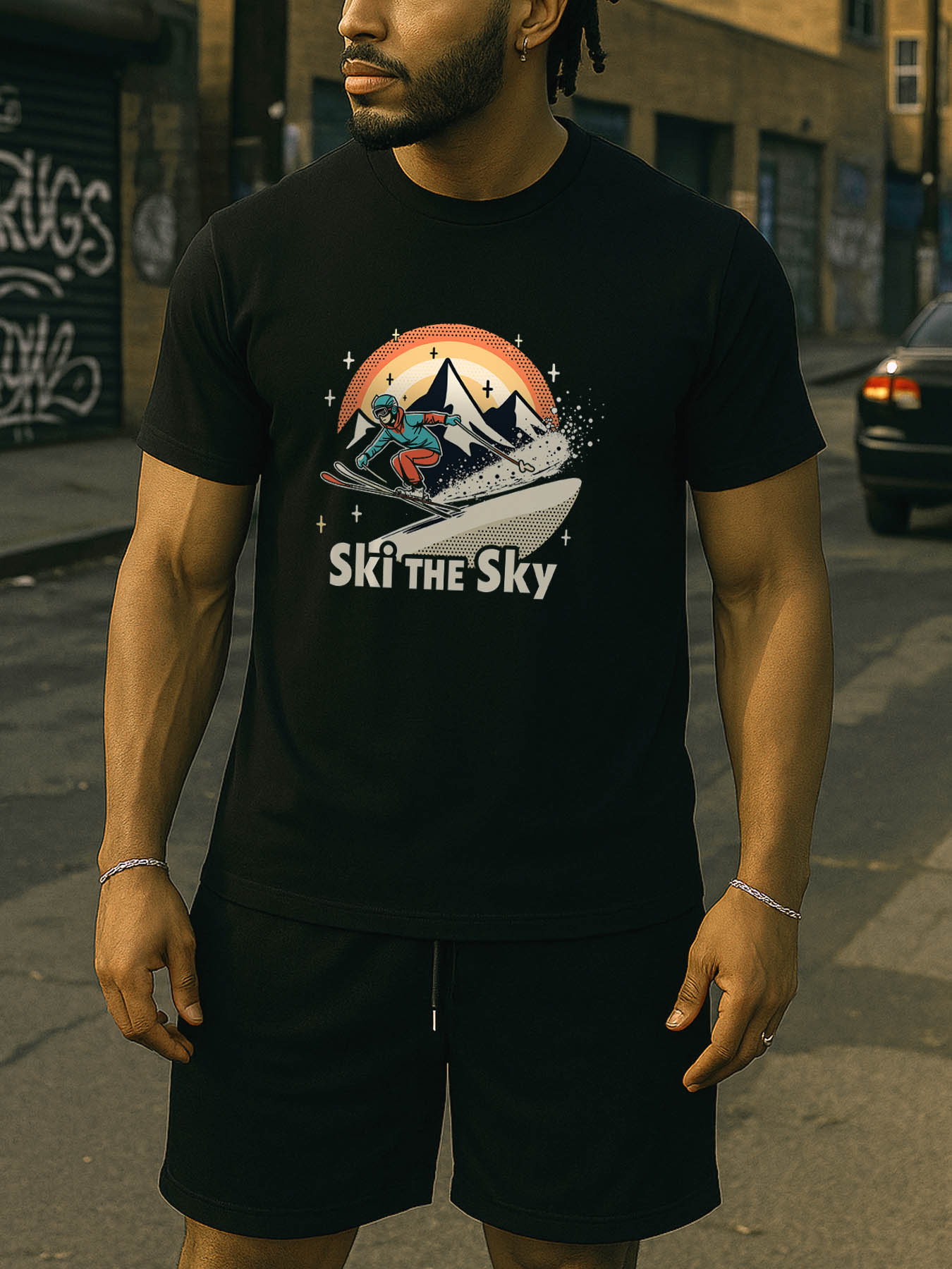 RTTMALL Caribbean Island Beach Summer Casual Printed Graphic Cotton T-Shirt for Men, Heavyweight Breathable Machine Washable Comfort Soft Texture Workout Gym Home Wear