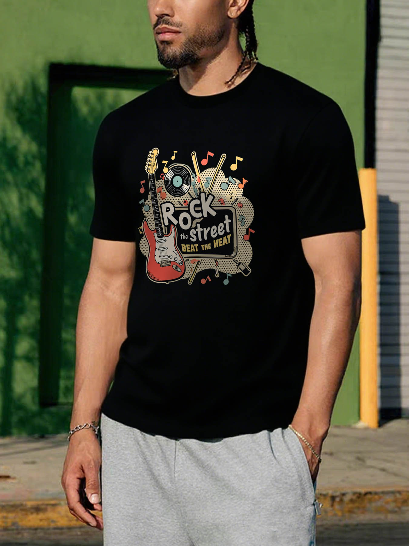 RTTMALL Caribbean Island Beach Summer Casual Printed Cotton T-Shirts for Men