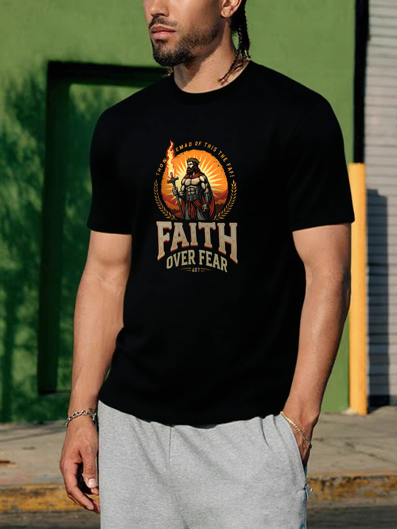 RTTMALL Caribbean Island Beach Print Cotton Casual T-Shirt for Men