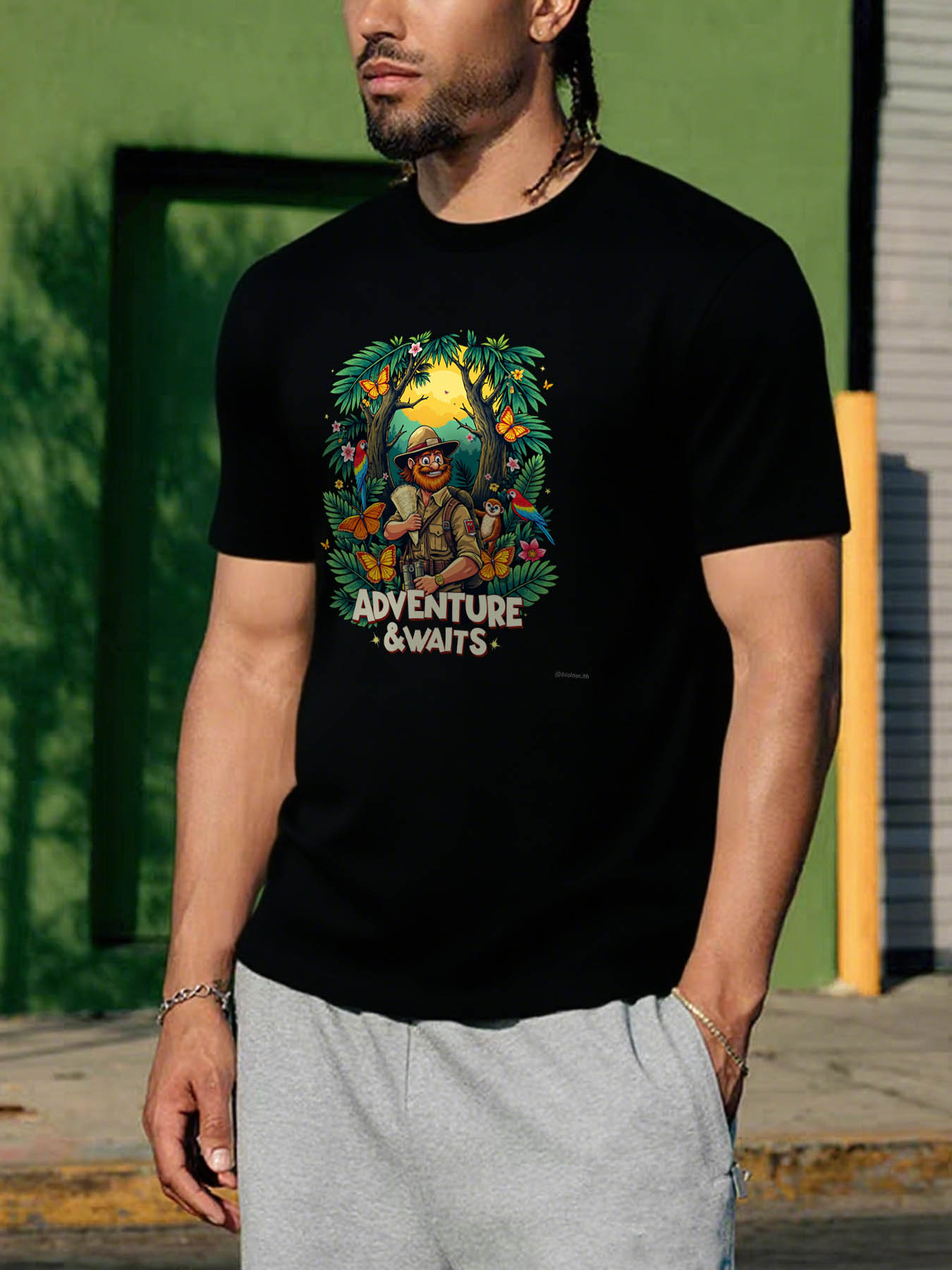 Men's 100% Cotton RTTMALL Printed T-Shirts, Casual Breathable Summer Tees for Caribbean Beach & Island Getaways