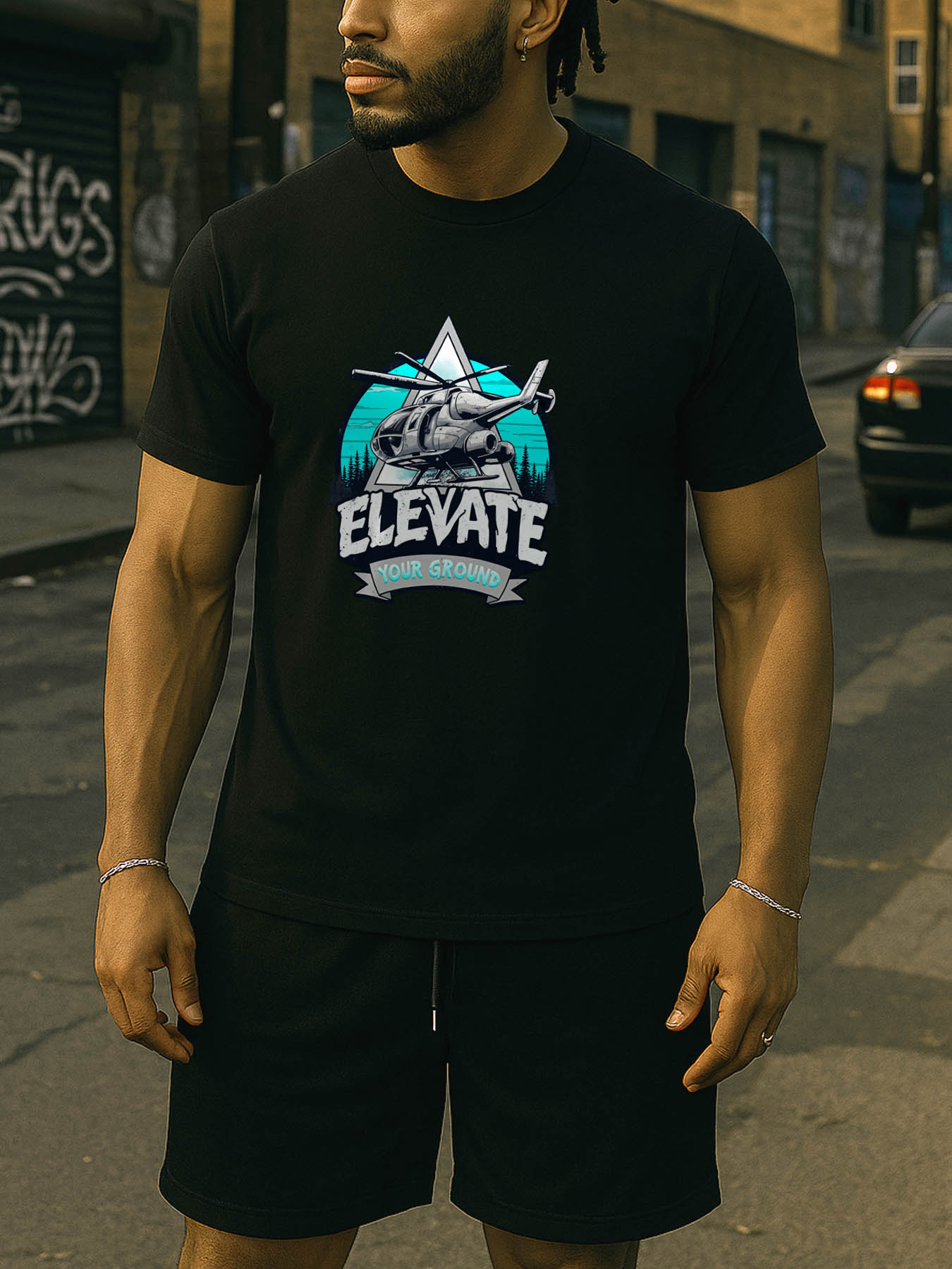 RTTMALL Caribbean Vacation Beach Casual Printed 100% Cotton Machine Washable Men's T-Shirt