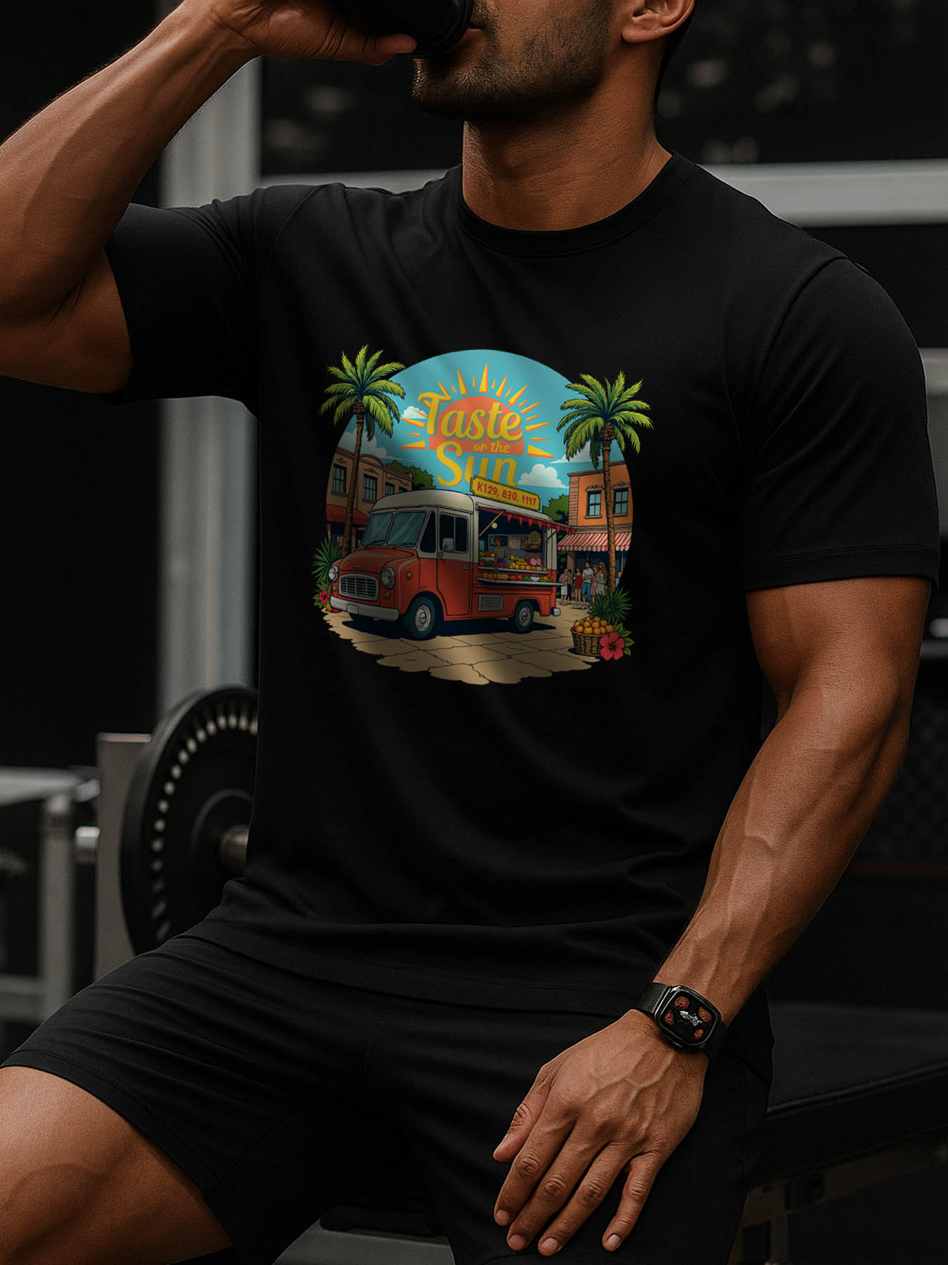 Men's RTTMALL Printed Cotton T-Shirts, Vintage Street Style Casual Beach Tees for Caribbean Island Summer Vibes