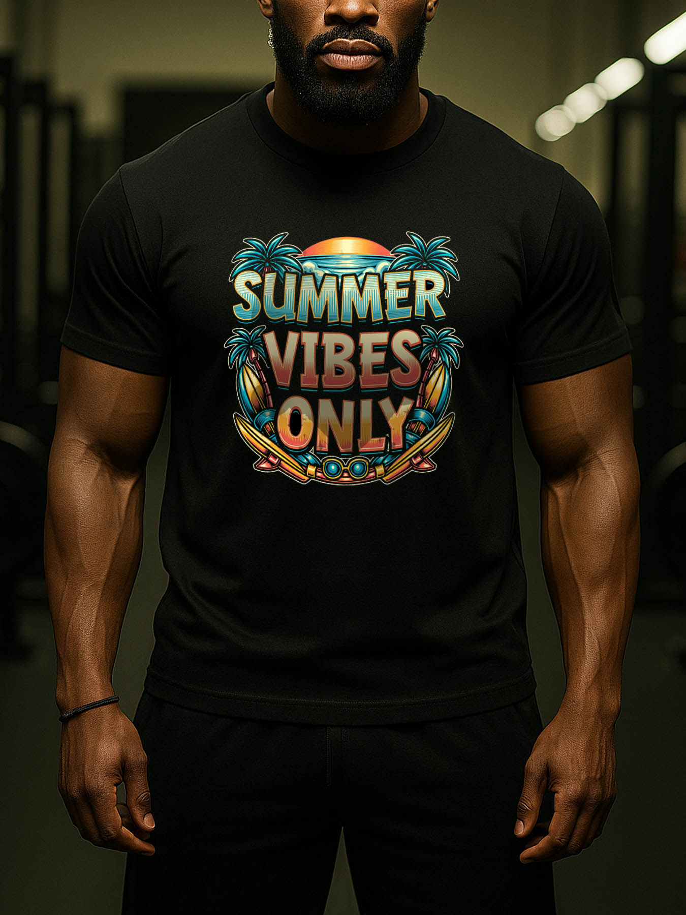 RTTMALL Caribbean Island Vacation Casual Printed Cotton T-Shirts for Men Beach Summer Graphic Tees