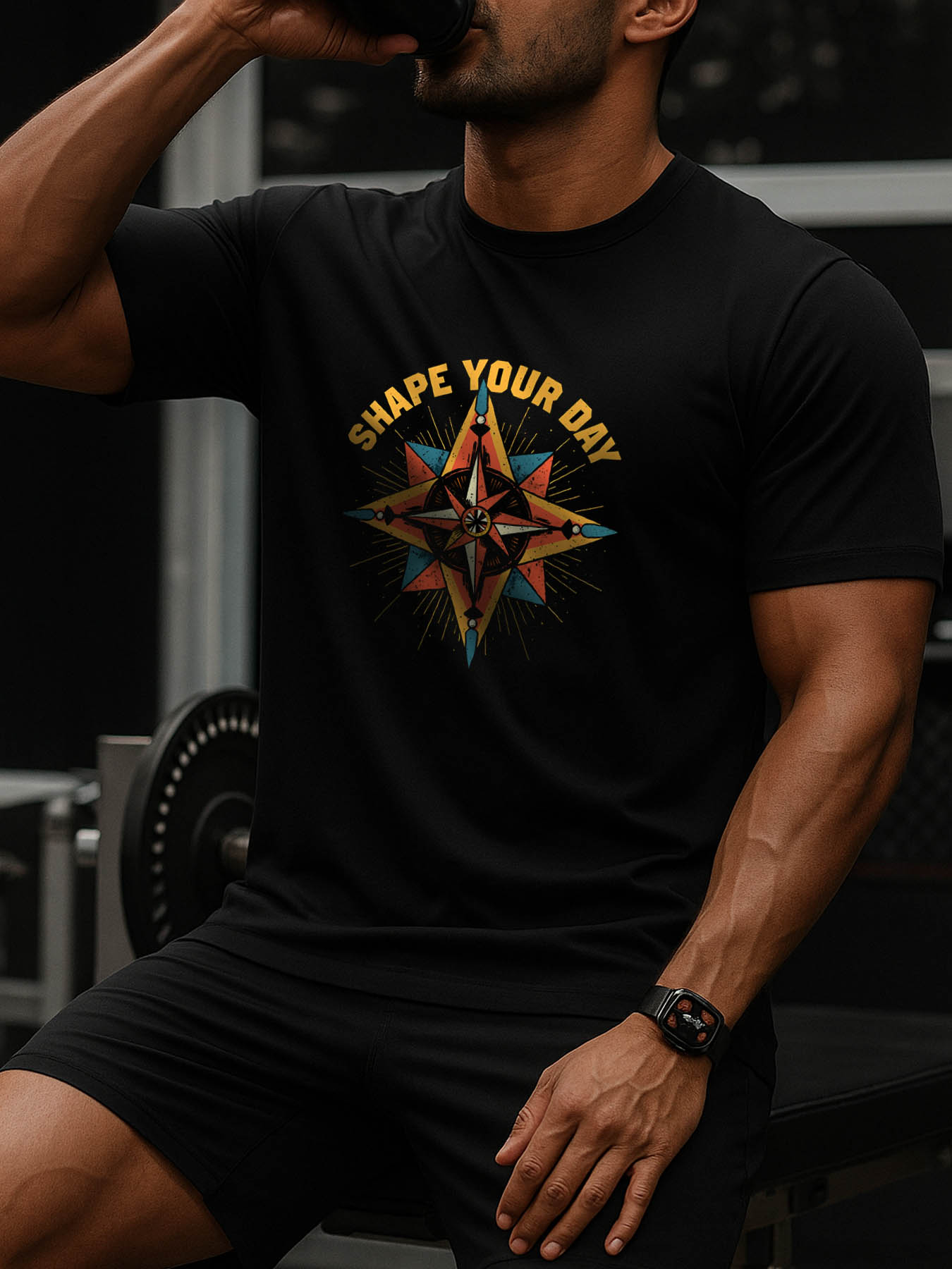 RTTMALL Caribbean Island Beach Print Casual Cotton Men's Graphic T-Shirts