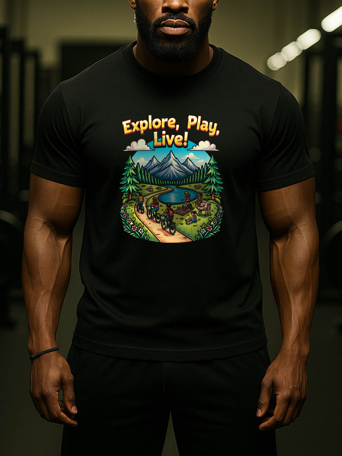 Men's 100% Cotton Printed T-Shirt, RTTMALL Caribbean Beach Vacation Casual Summer Breathable Lightweight Crewneck Tees for Running Basketball Workout & Daily Wear, Machine Washable Durable Fabric