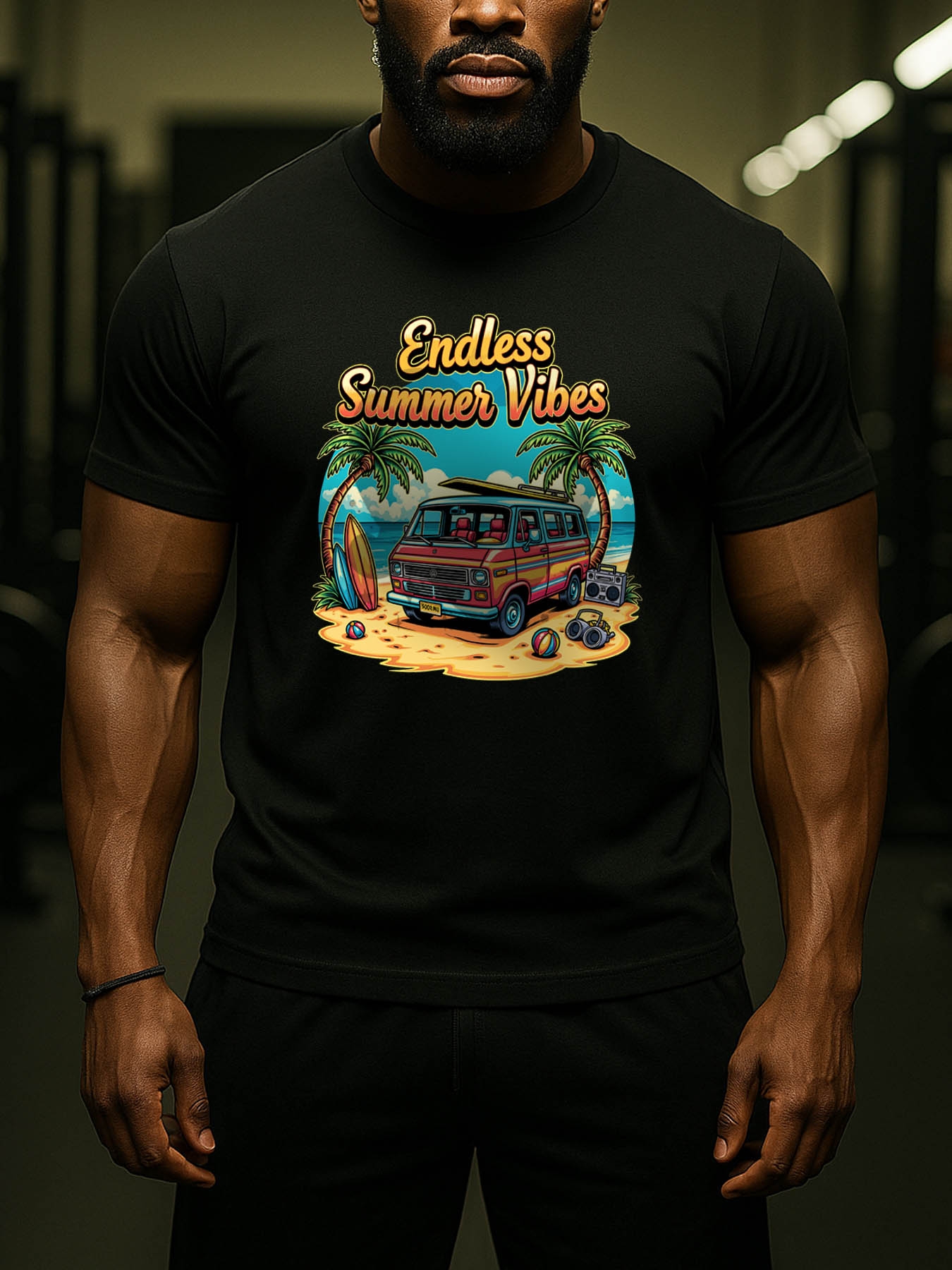 Men's 100% Cotton RTTMALL Printed T-Shirts, Casual Summer Caribbean Beach Island Short Sleeve Tees for Outdoor Streetwear