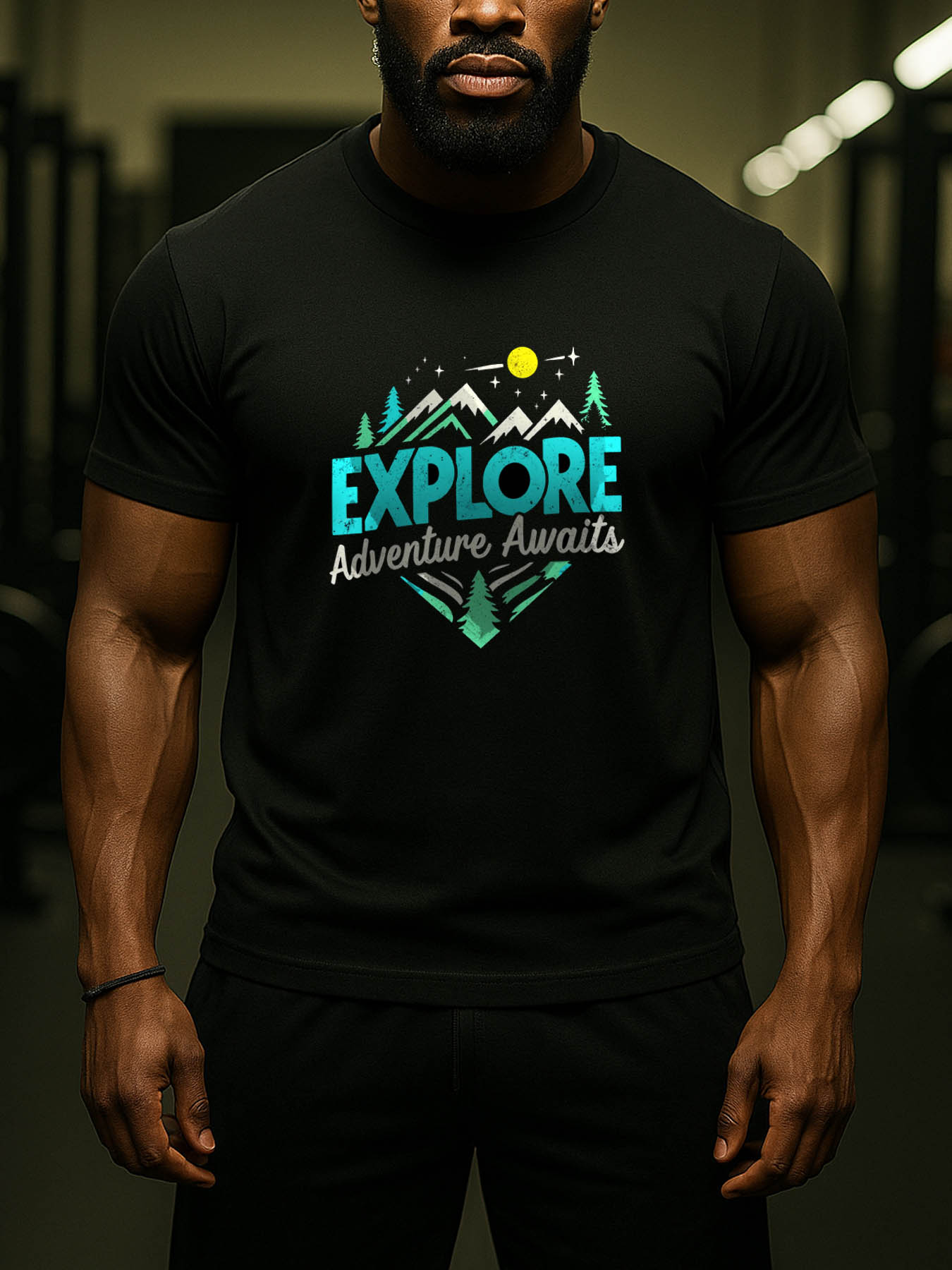 RTTMALL Caribbean Island Vacation Printed Cotton T-Shirts for Men, Casual Summer Beach Workout Streetwear Graphic Tees