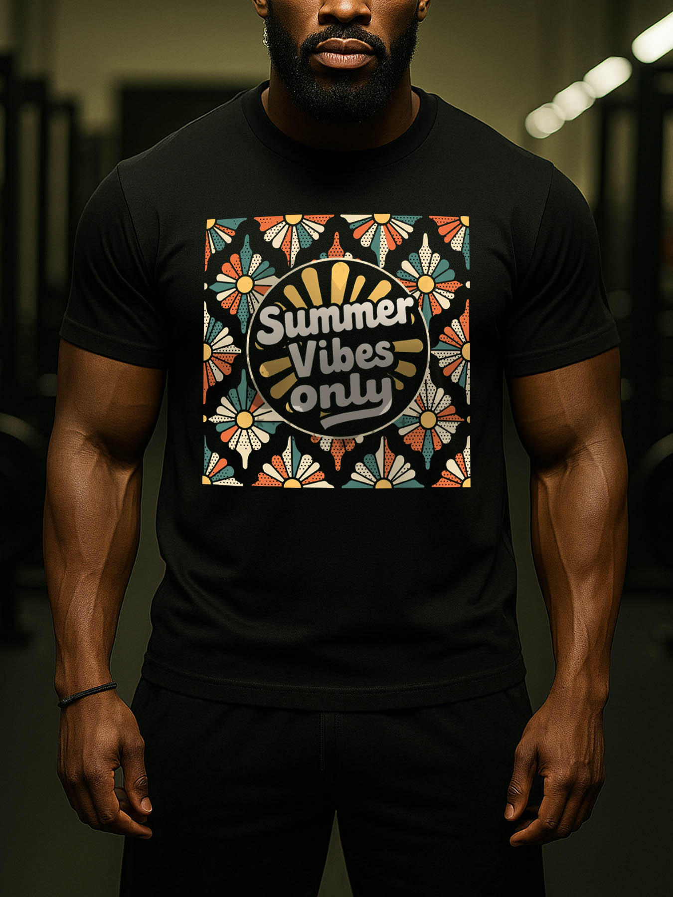 RTTMALL Caribbean Island Beach Casual Graphic Printed Cotton T-Shirts for Men