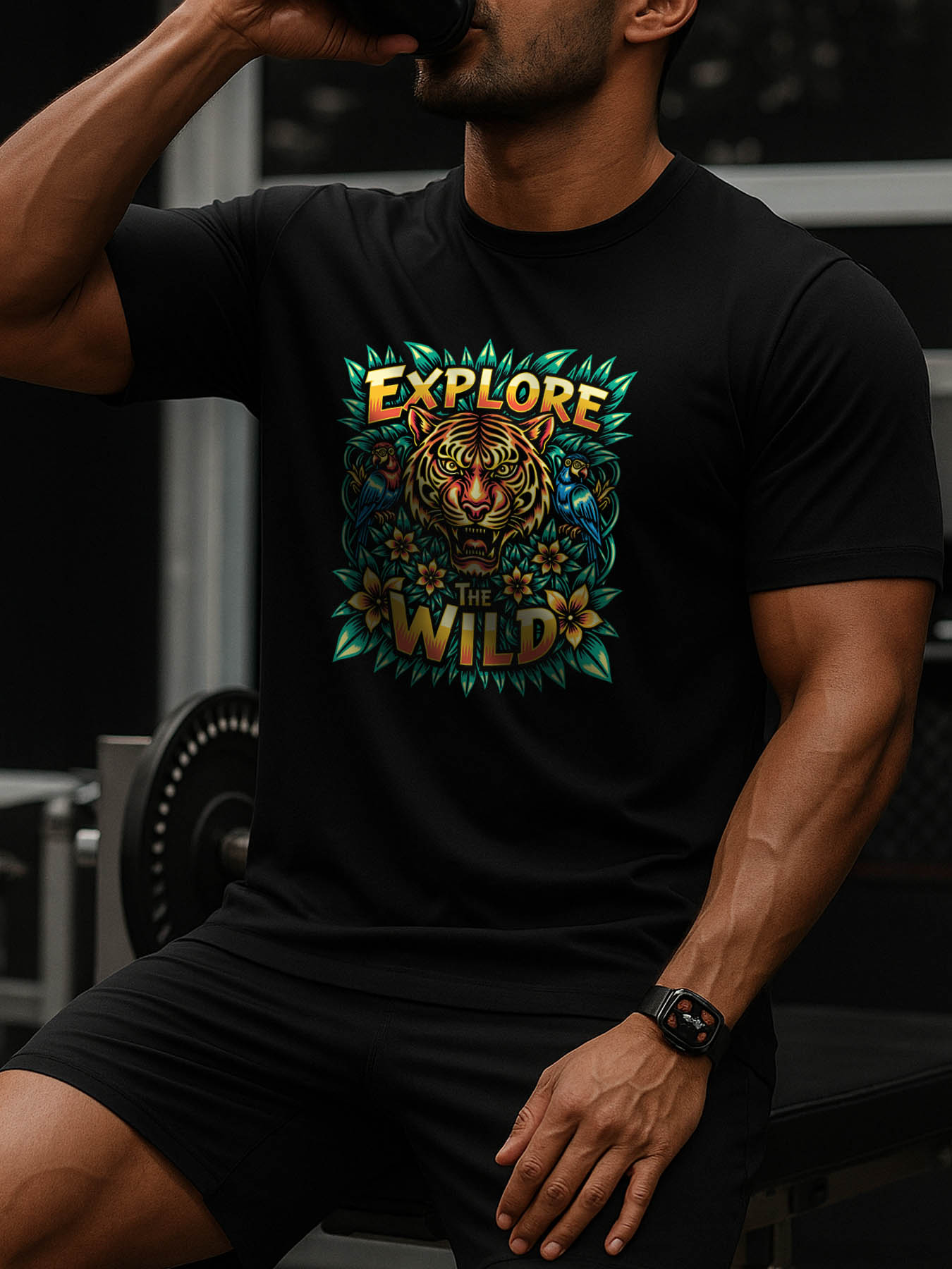 RTTMALL Caribbean Island Beach Printed Casual Cotton T-Shirts for Summer Vacation Wear