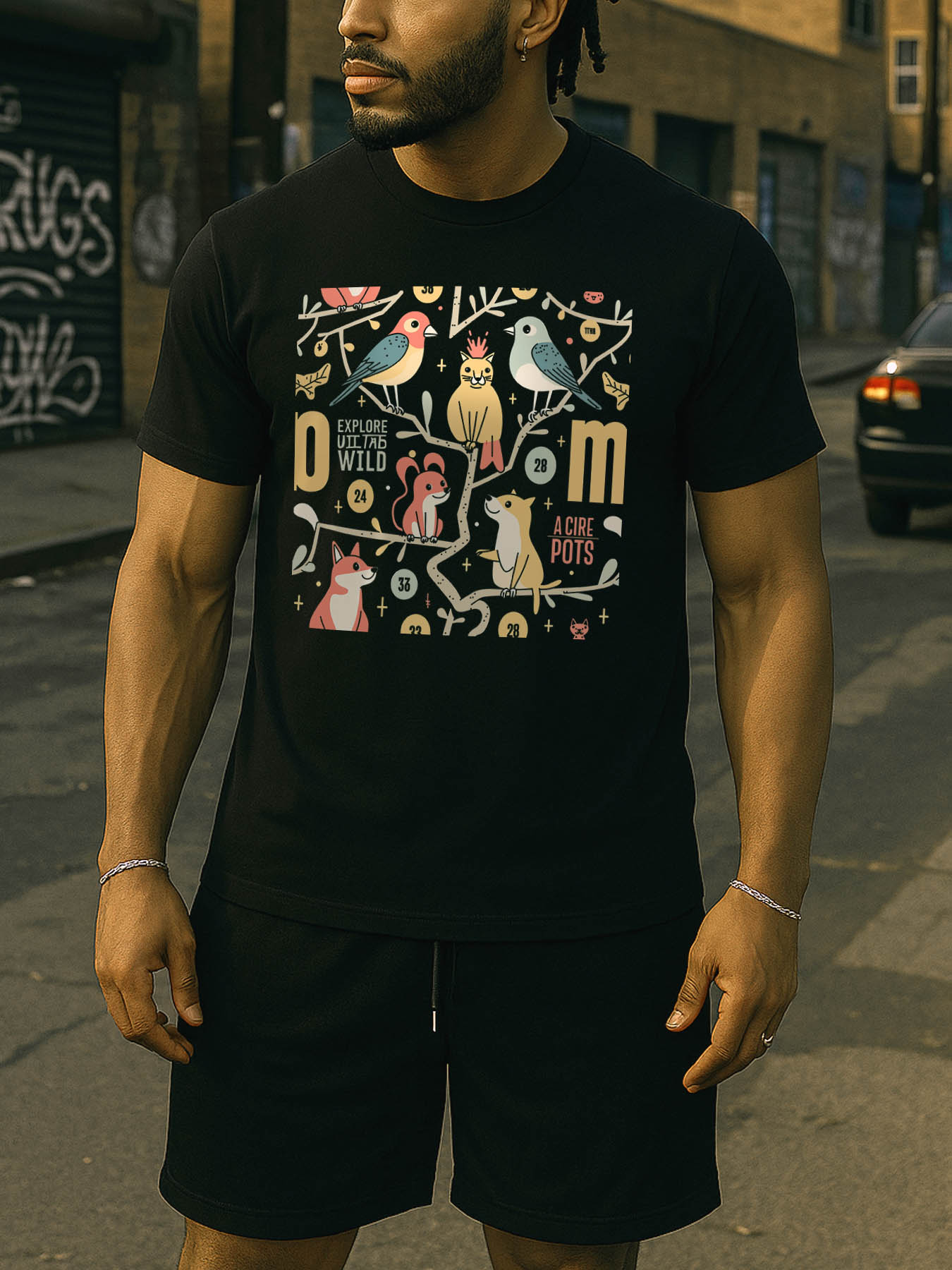 Men's 100% Cotton RTTMALL Pirate Captain Ship Show Printed Casual T-Shirt for Caribbean Beach Summer Island Holidays