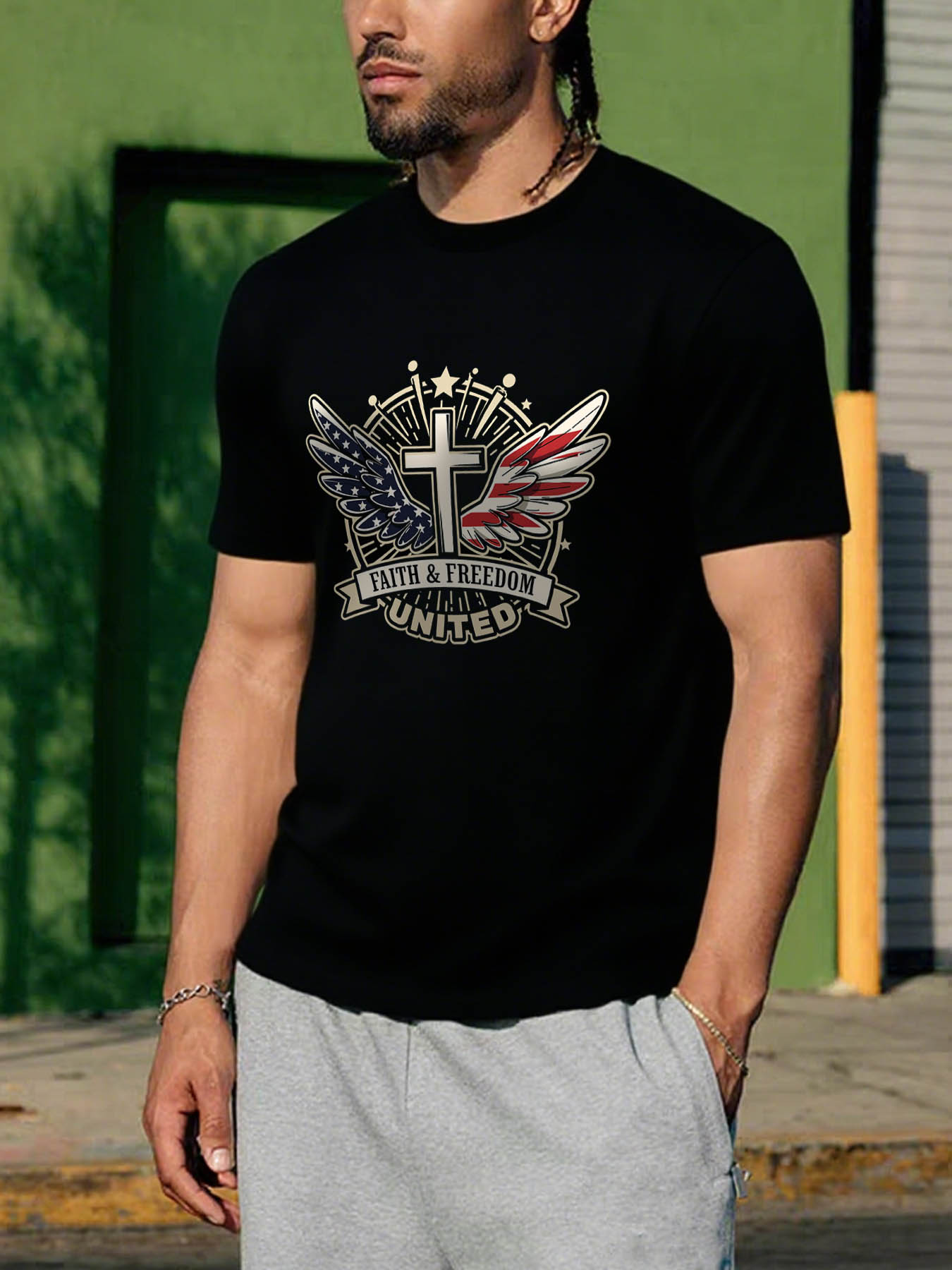 RTTMALL Caribbean Island Beach Printed T-Shirts for Men Casual Summer Soft Breathable Machine Washable Cotton Graphic Tees