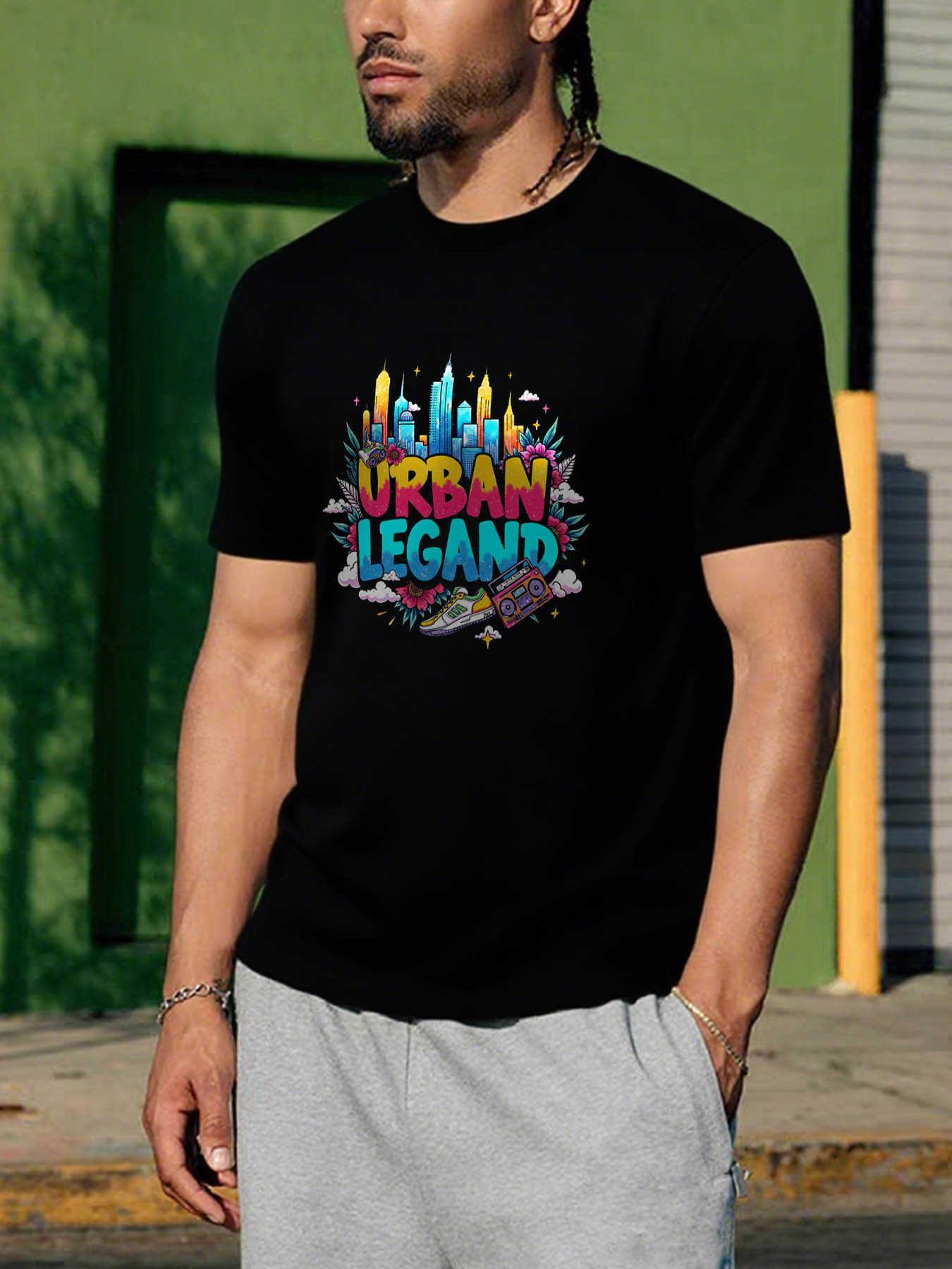 Men's RTTMALL Printed Cotton T-Shirts, Casual Beach Island Caribbean Summer Short Sleeve Tees, Machine Washable