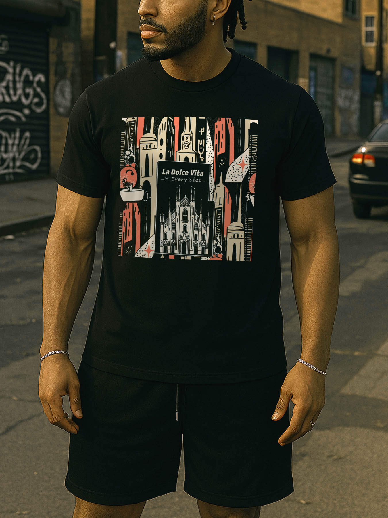 RTTMALL Caribbean Island Beach Casual Printed Cotton T-Shirt for Summer Vacation Casual Wear