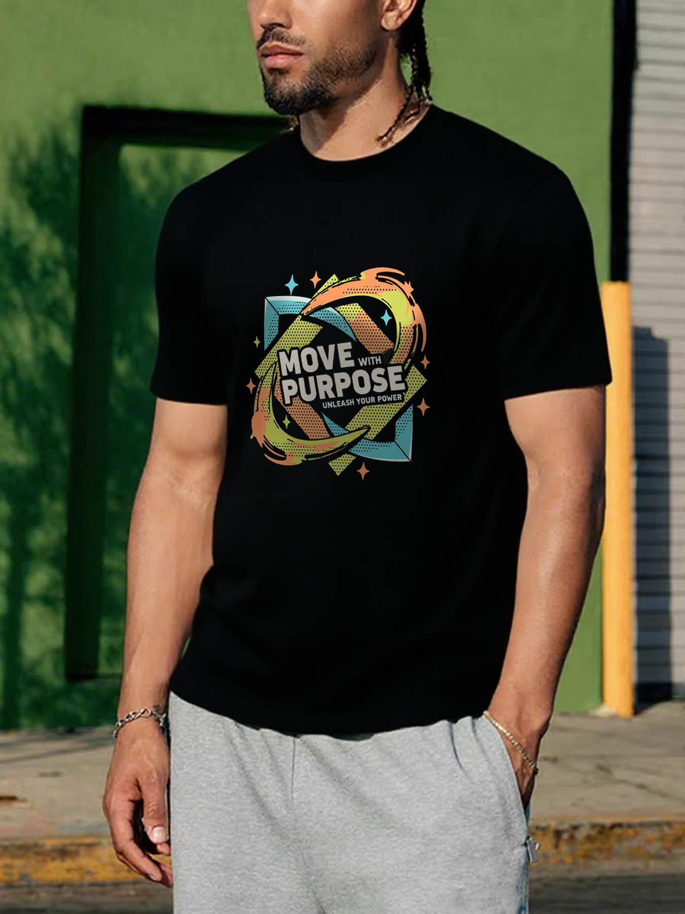 RTTMALL Caribbean Island Beach Casual Printed Cotton Mens T-Shirt for Summer Vacation